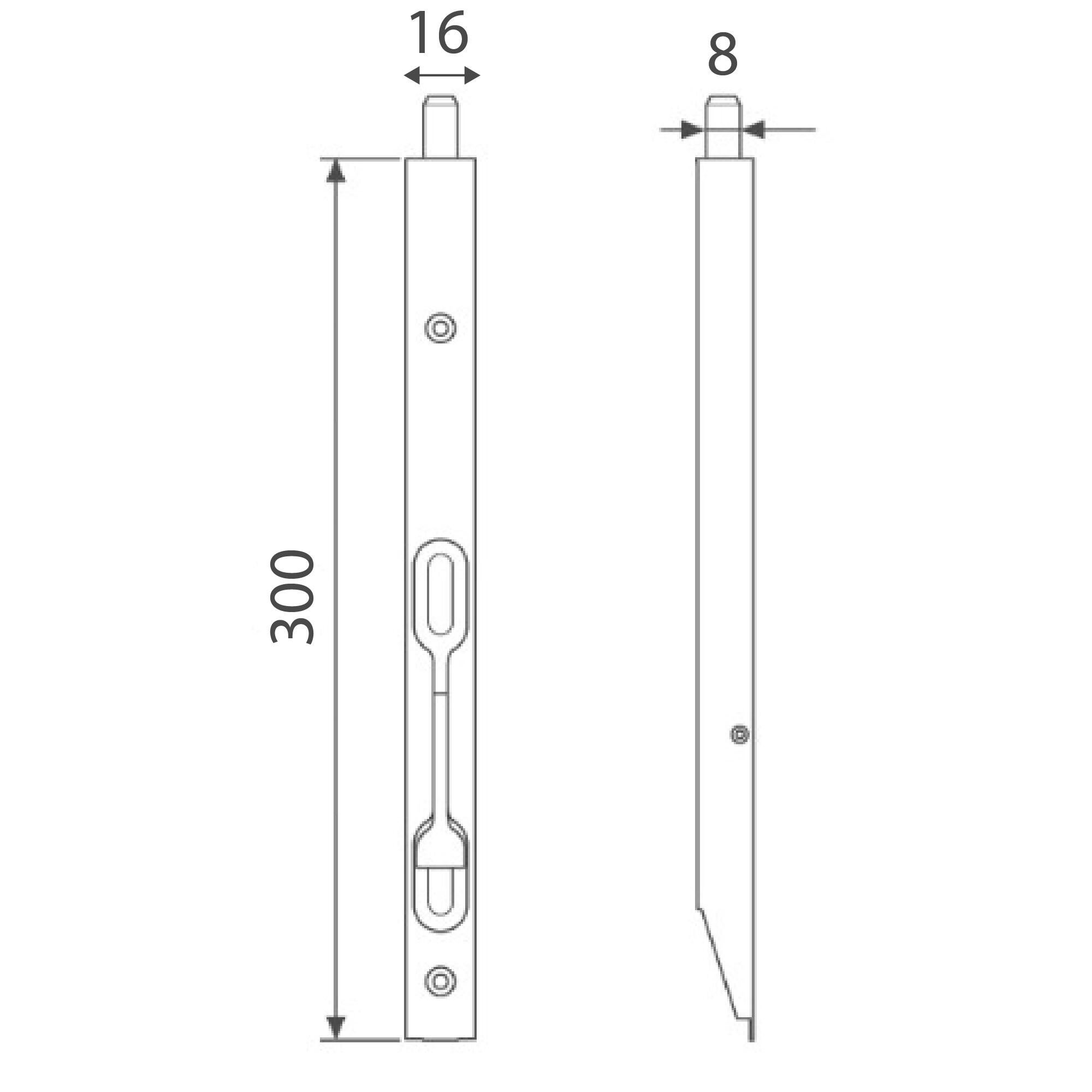 Catenaccio da incasso D003203022 in ottone L 16 x H 30 mm - 3