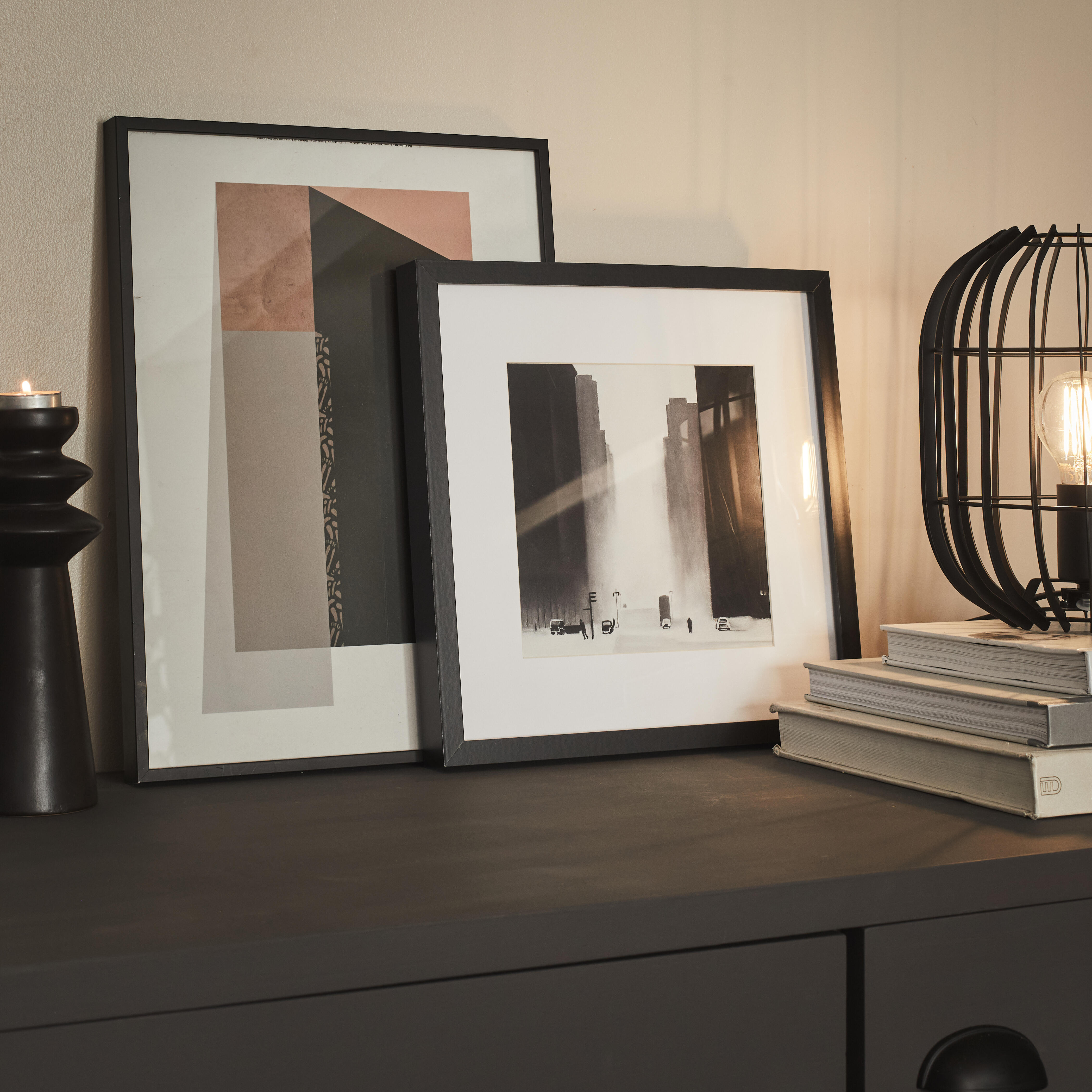 Marco con Passepartout Milo negro INSPIRE 30x30cm - 5