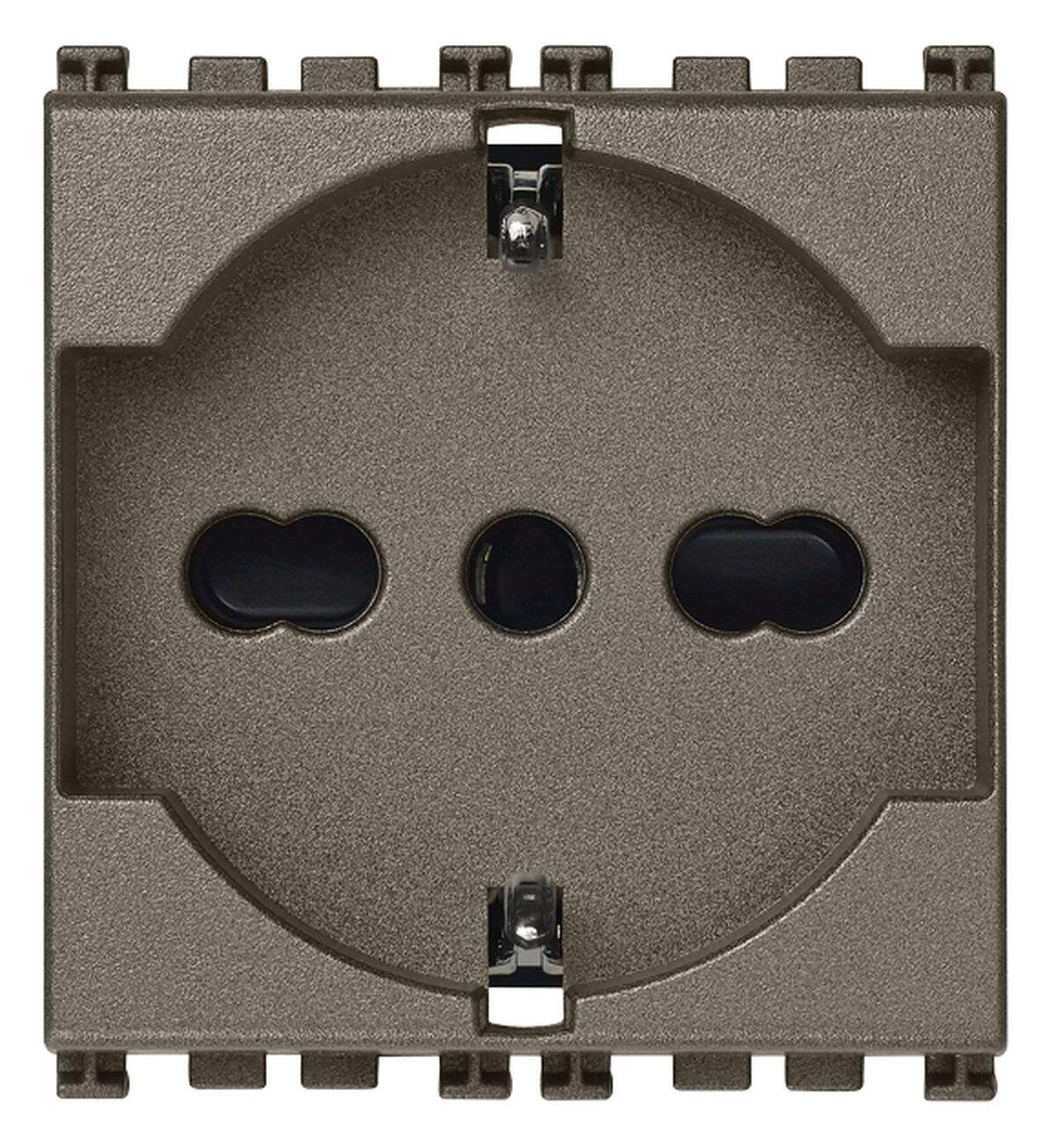 Presa Elettrica 15A Con 2 Porte HDMI | Piastra Muro Decora | Connettori Tool-less | Grigio/Bianco Per Scatole Standard