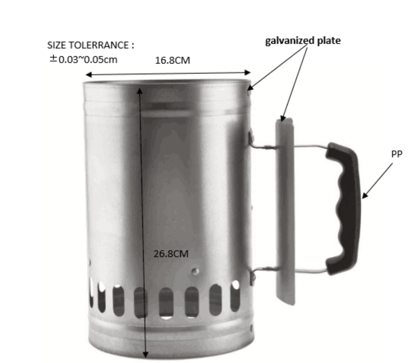 Cheminée d'allumage barbecue acier D. 17 cm capacité 1 kg - 4