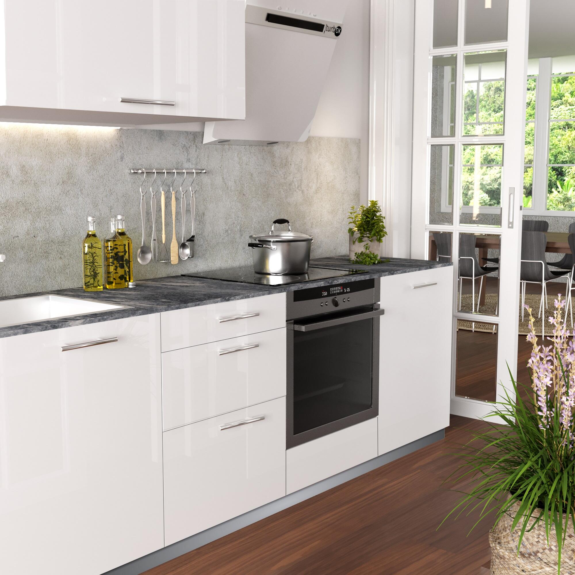 Cocina en kit delinia id con altos atenas blanco brillo 2.40 m