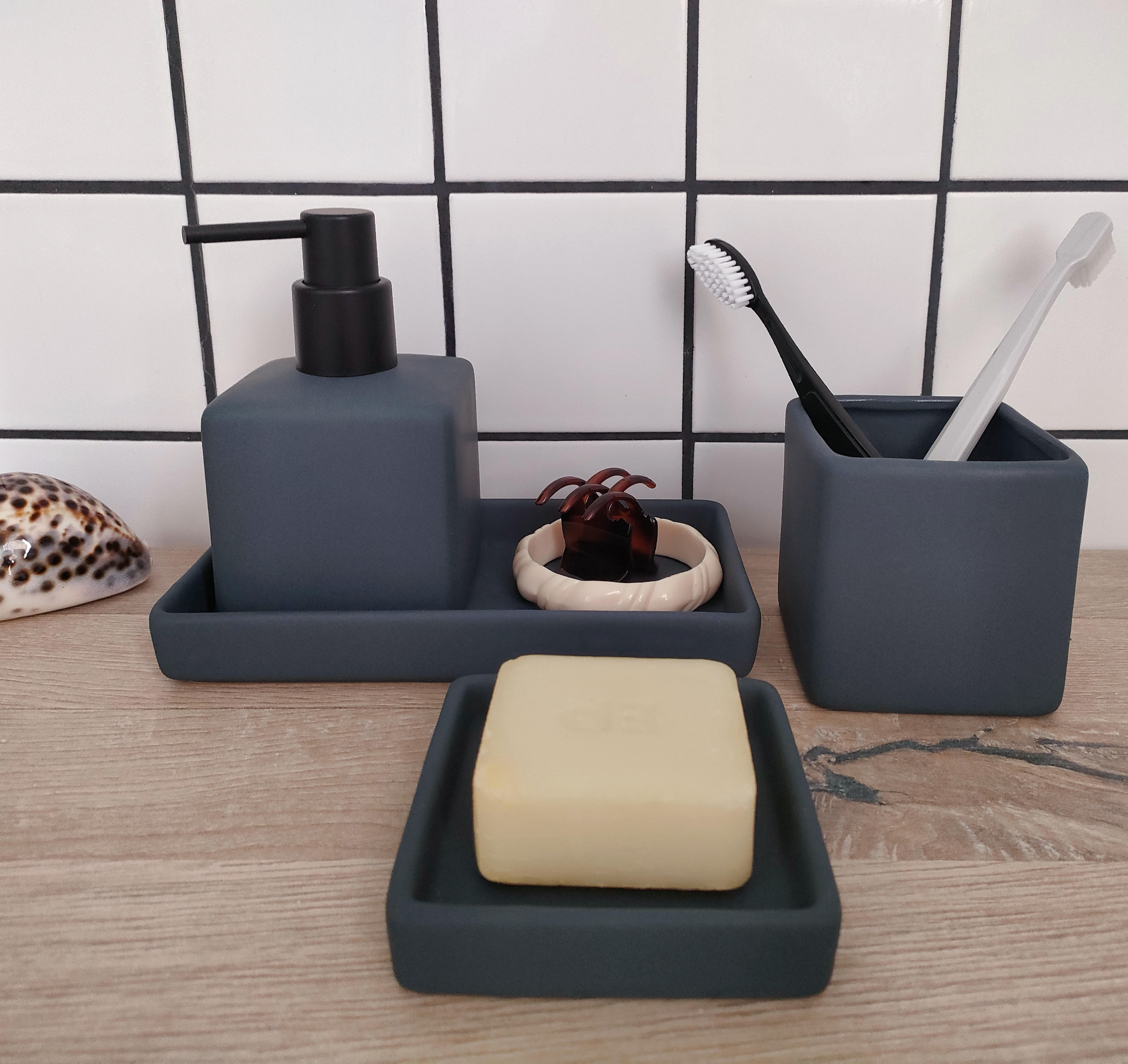 Dispensador de sabão azul Carry - 3