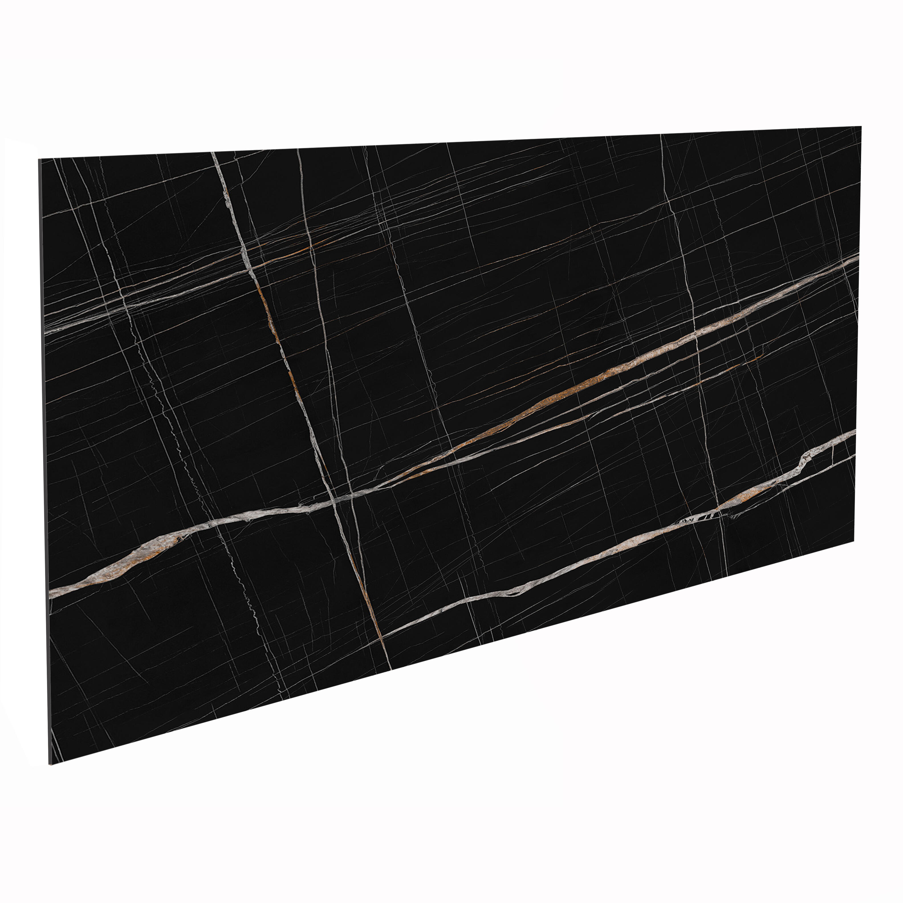 Crédence compact réversible Marbre noir/gris H.63.5 cm x Ep.2 mm x L.120 cm - 2