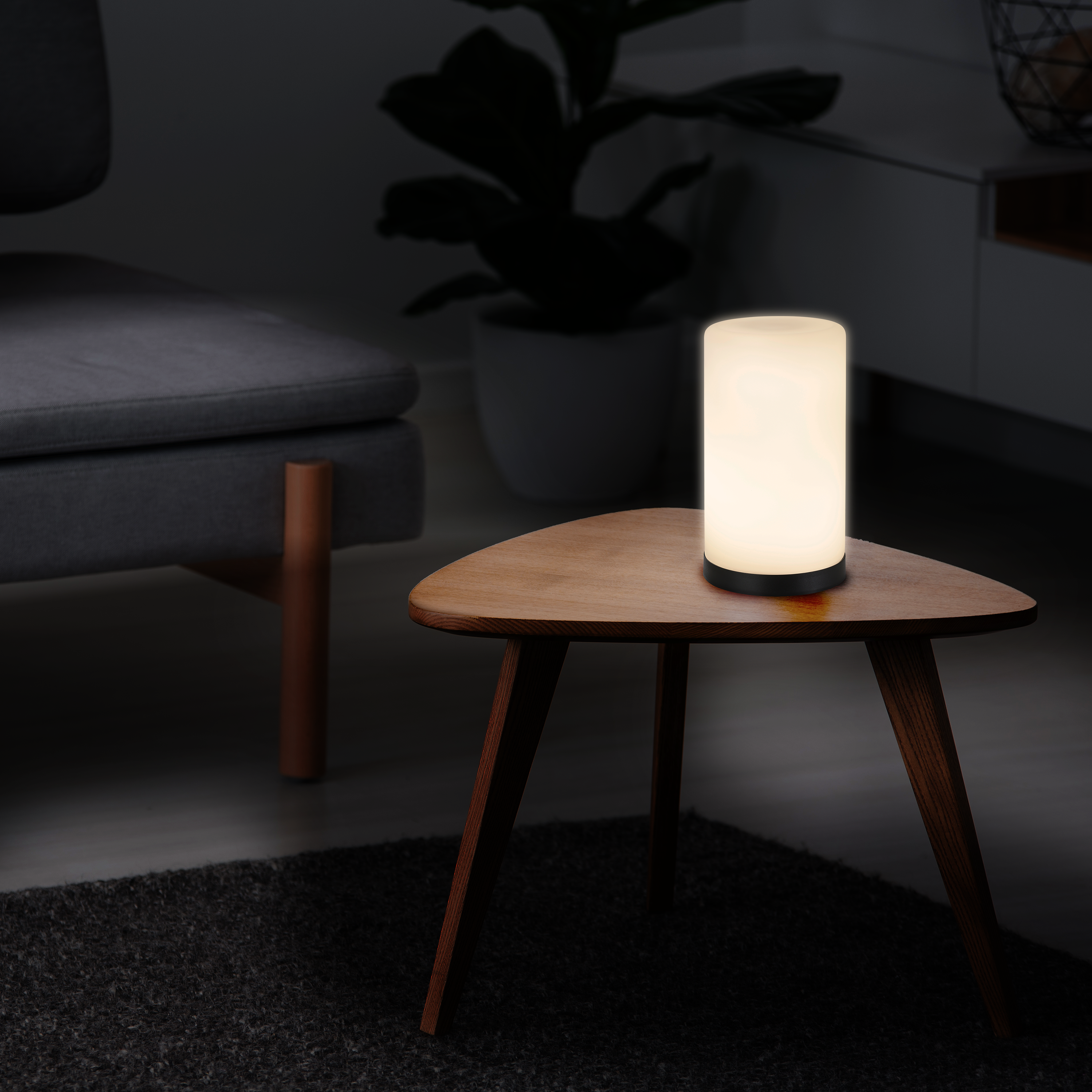 Lámpara de mesa LED con control de la intensidad de la luz INSPIRE con estructura de acero transparente pantalla de vidrio luz neutra 4000K alimentación a red - 6