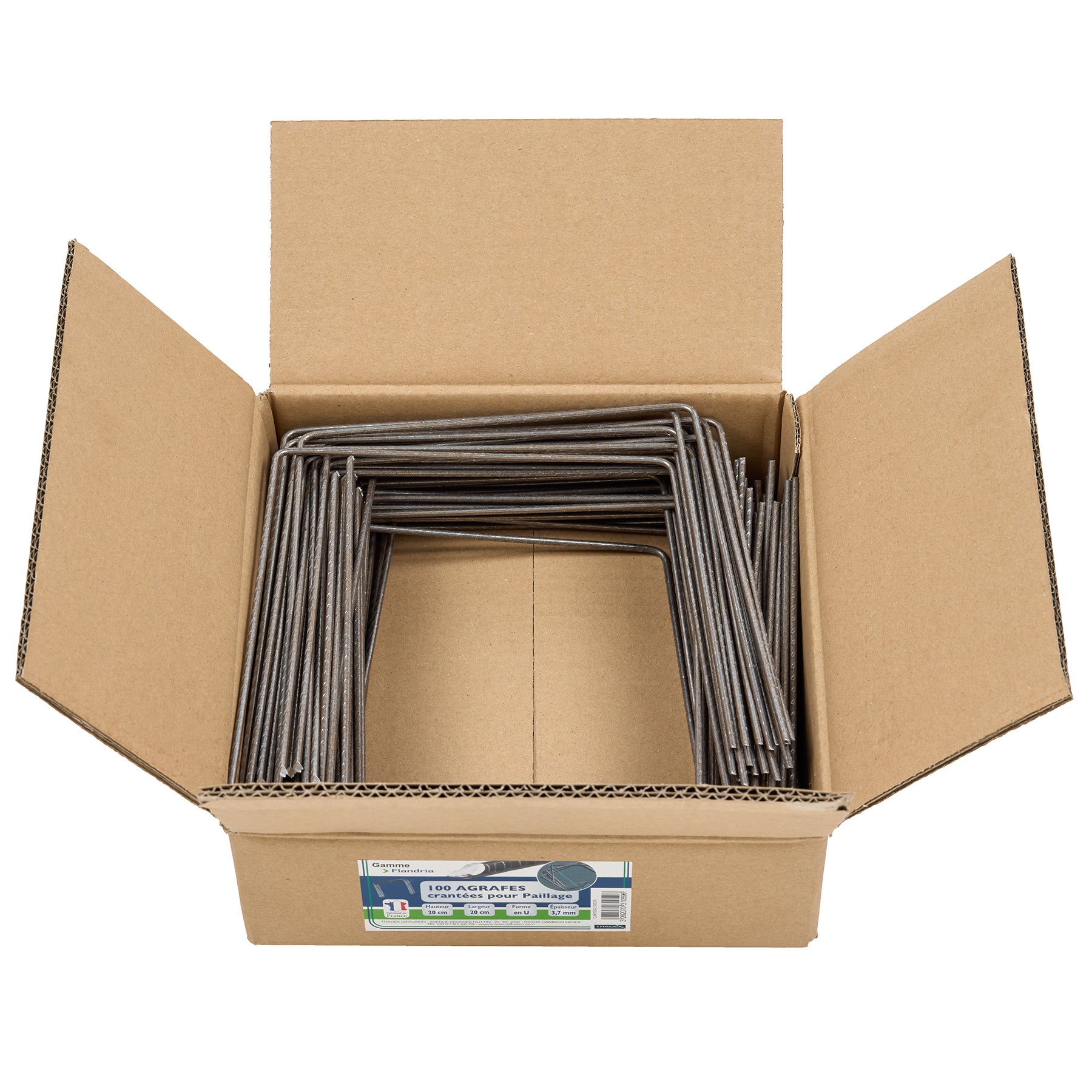 100 supports à piquer acier gris / argent, longueur 0.2 m FLANDRIA - 2