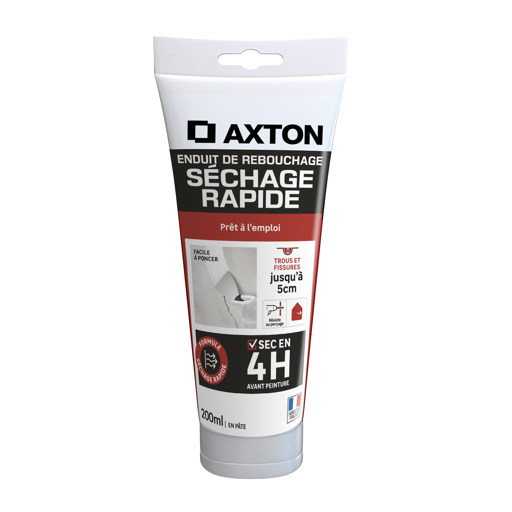 Enduit de rebouchage en pâte Séchage rapide AXTON blanc 200 ml Leroy Merlin