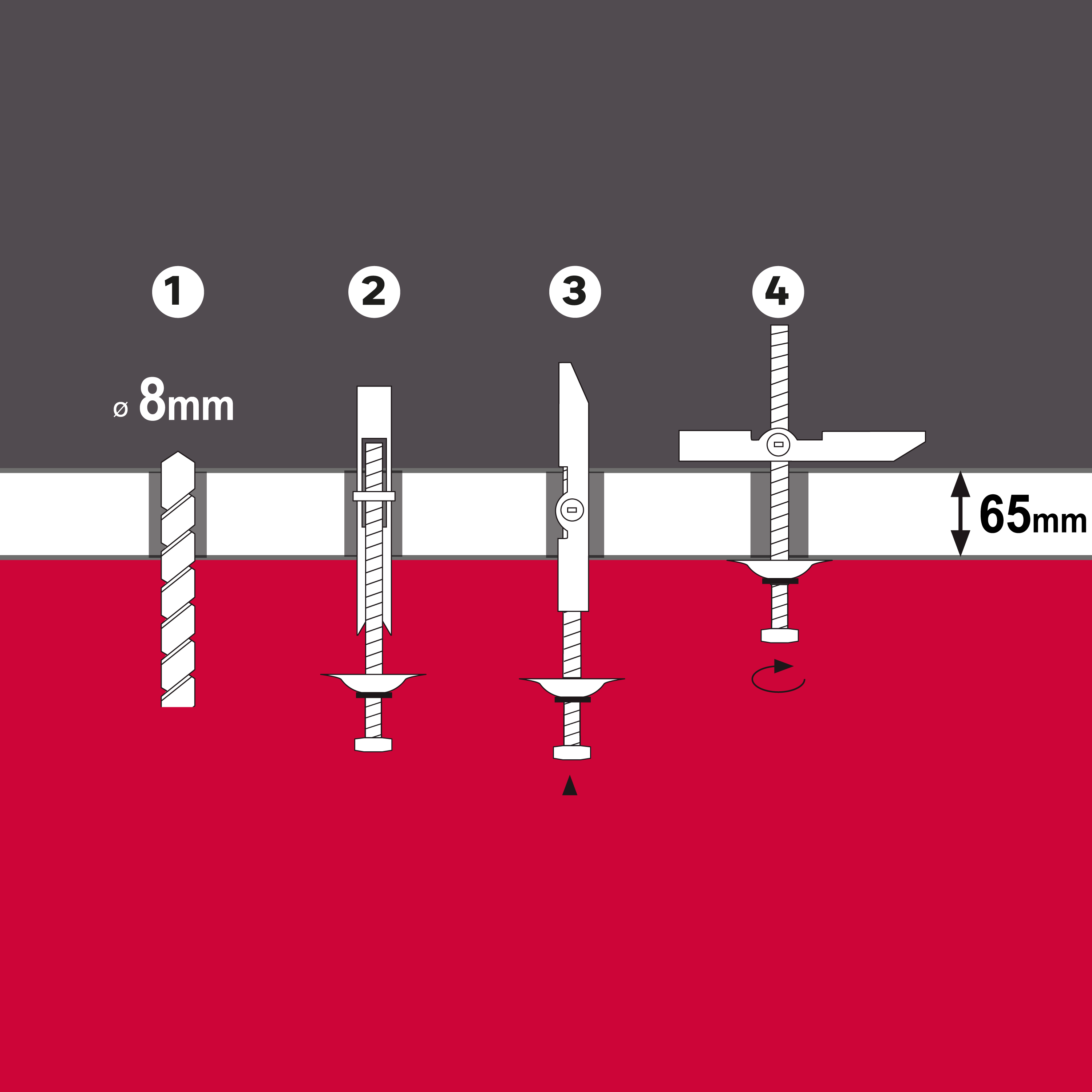 2 chevilles à bascule STANDERS, Diam.9 x L.49 mm + vis - 5