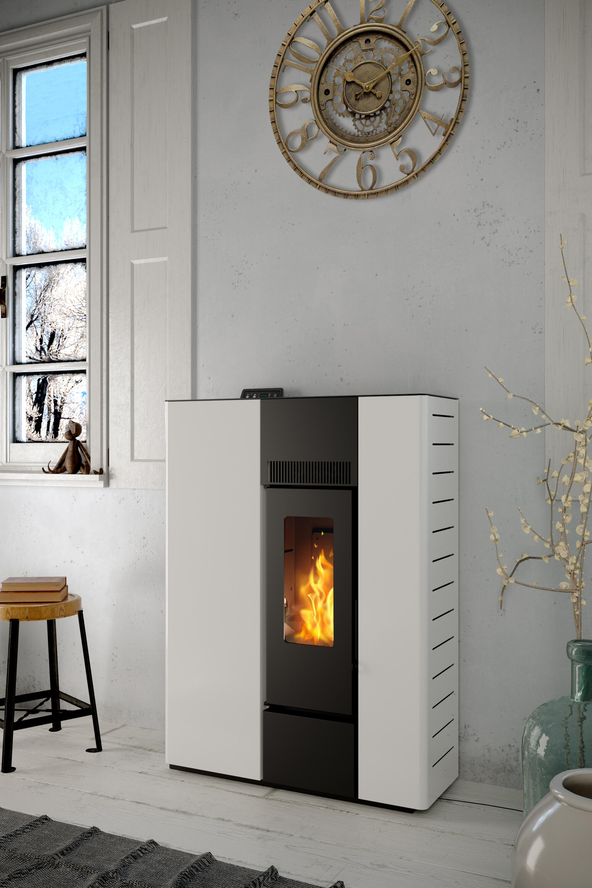Stufa a pellet canalizzata LVZ Palmas 10.3 KW bianca - 3