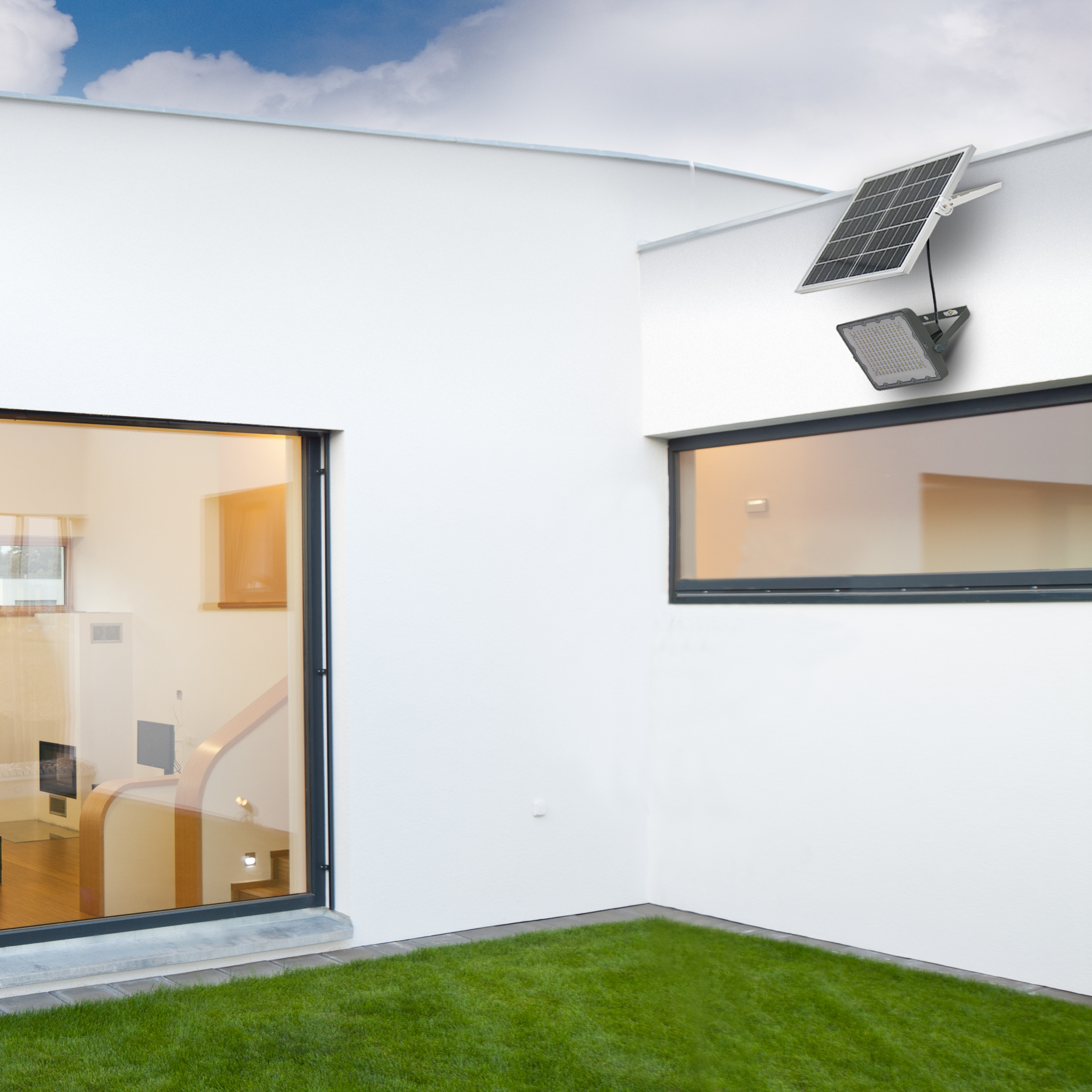 Proiettore solare BEVO 500 grigio IP65 2000 Lumen ad intensità regolabile INSPIRE - 4