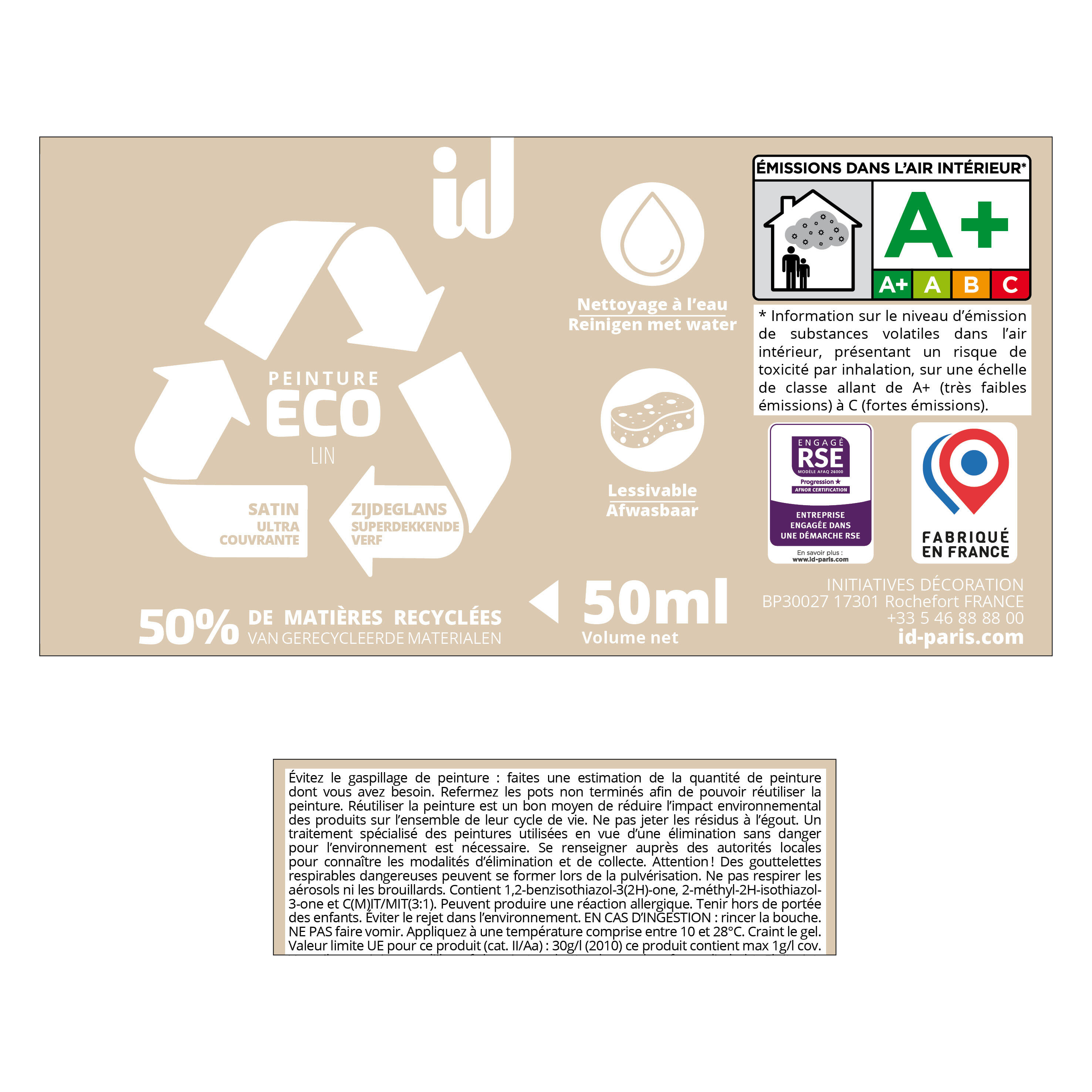 Testeur peinture mur, plafond lin satin ID Eco 0.05L - 4