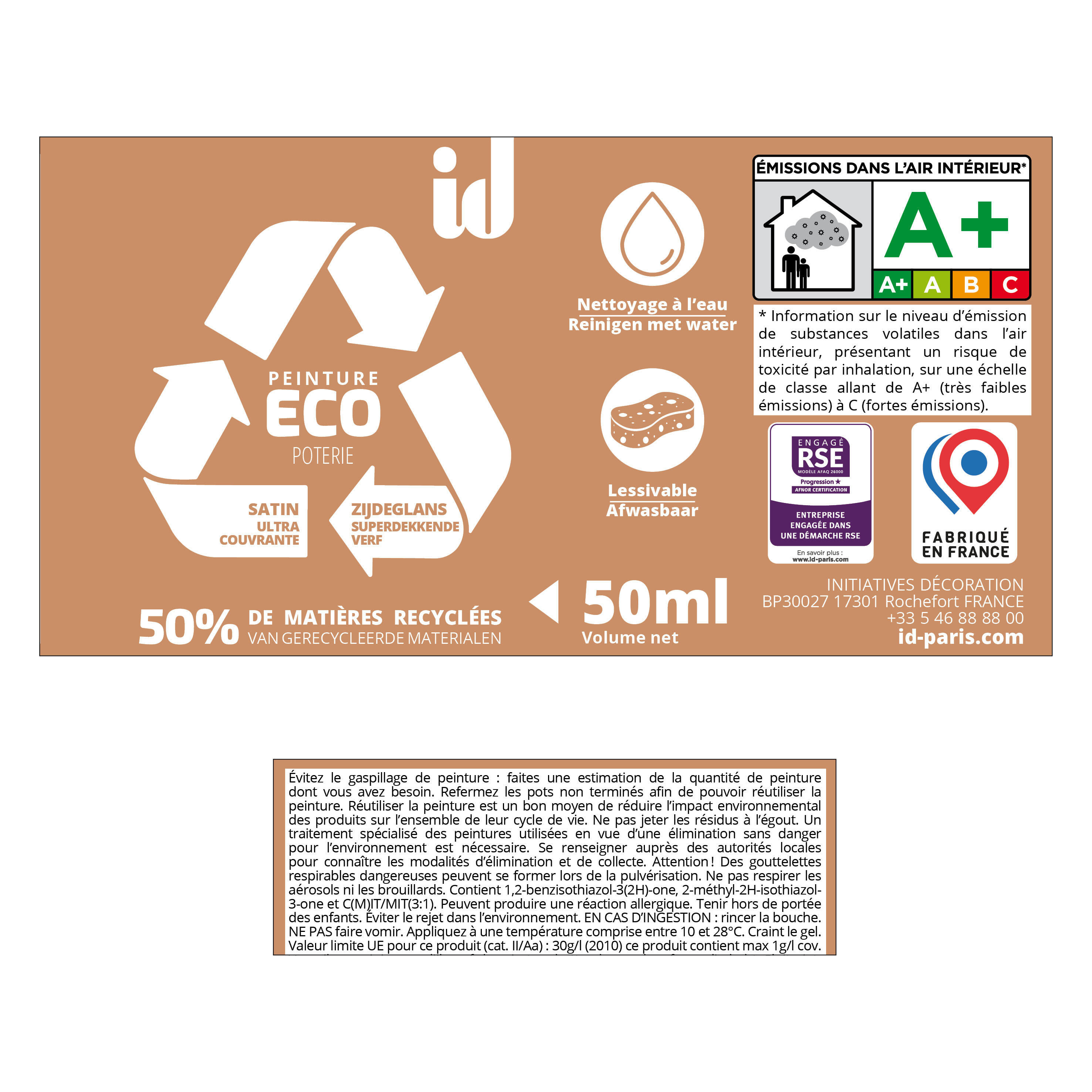 Testeur peinture mur, plafond poterie satin ID Eco 0.05L - 4