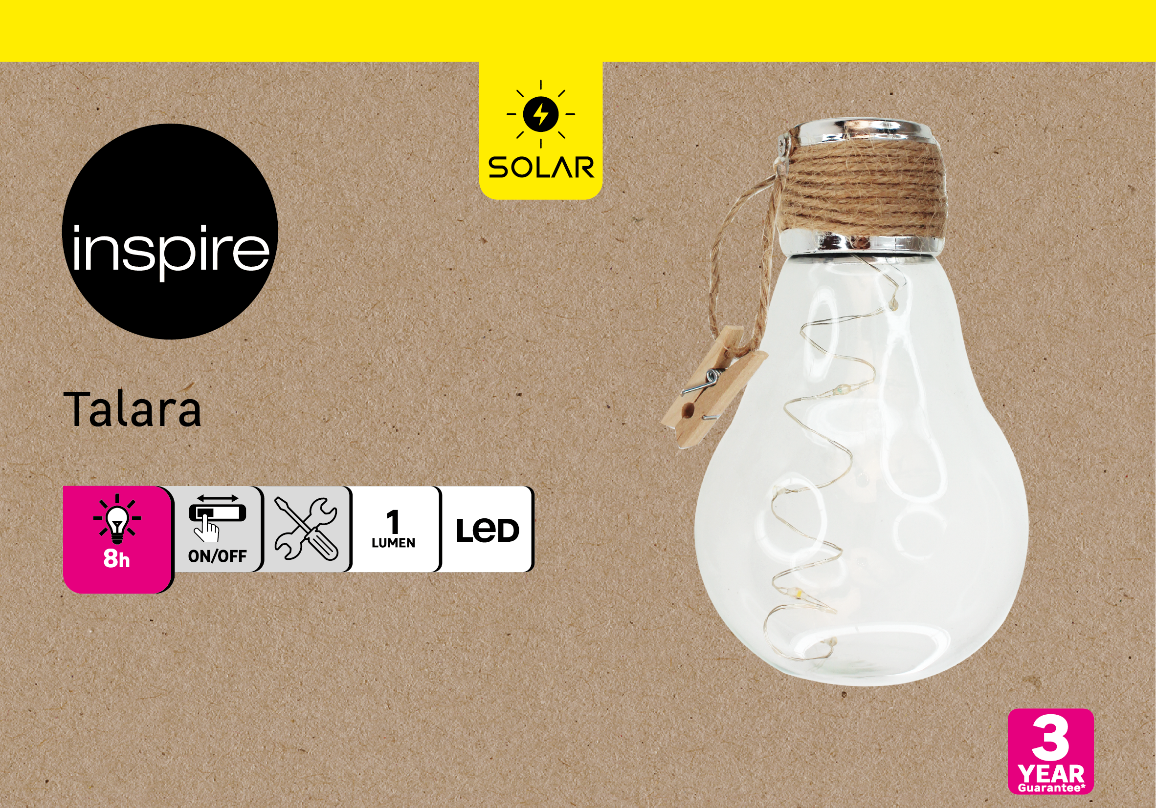 Pack 2 lampadas solares Talara IP44 1lm Inspire - 8