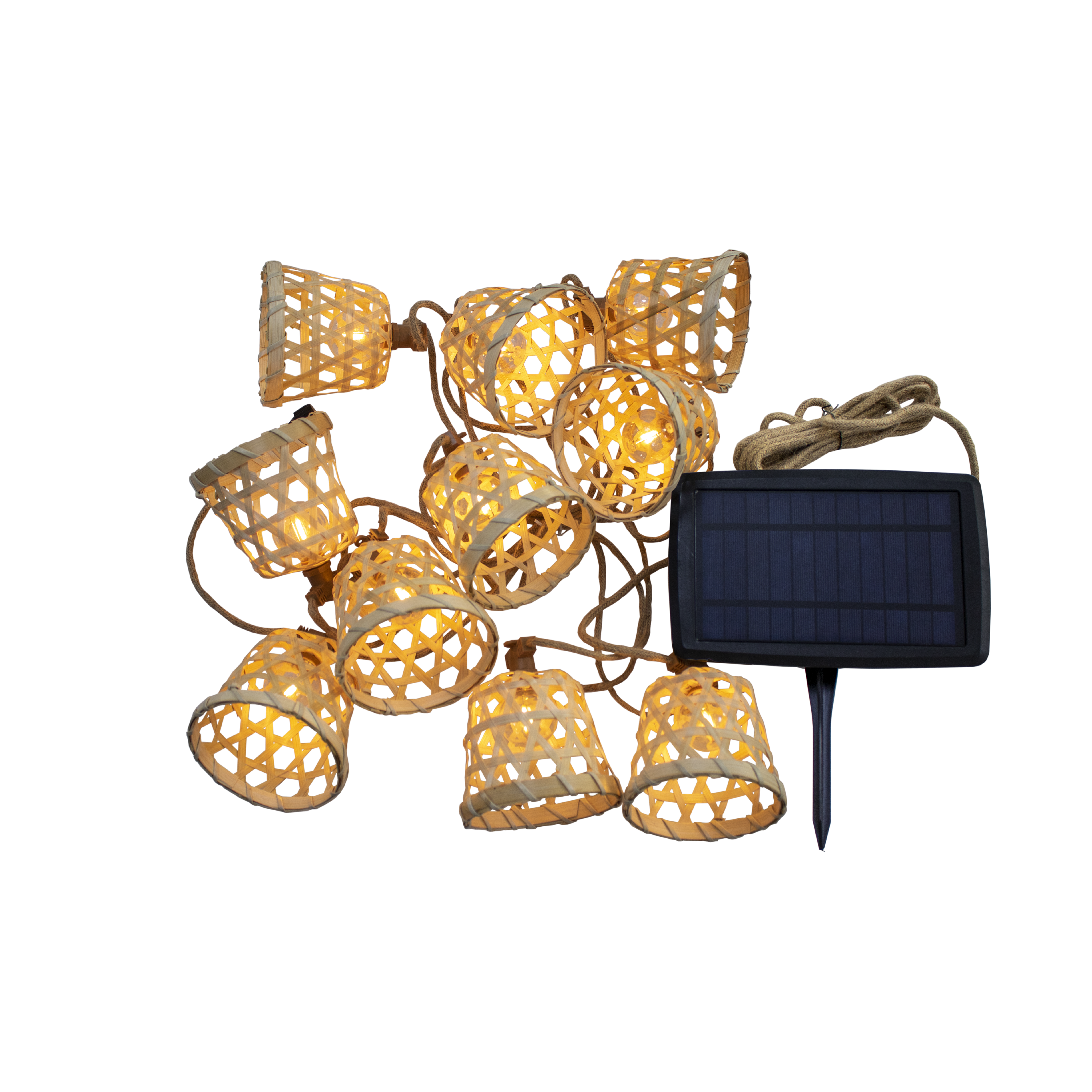 Guirnalda solar inspire riberia 10 luces bambú ip44
