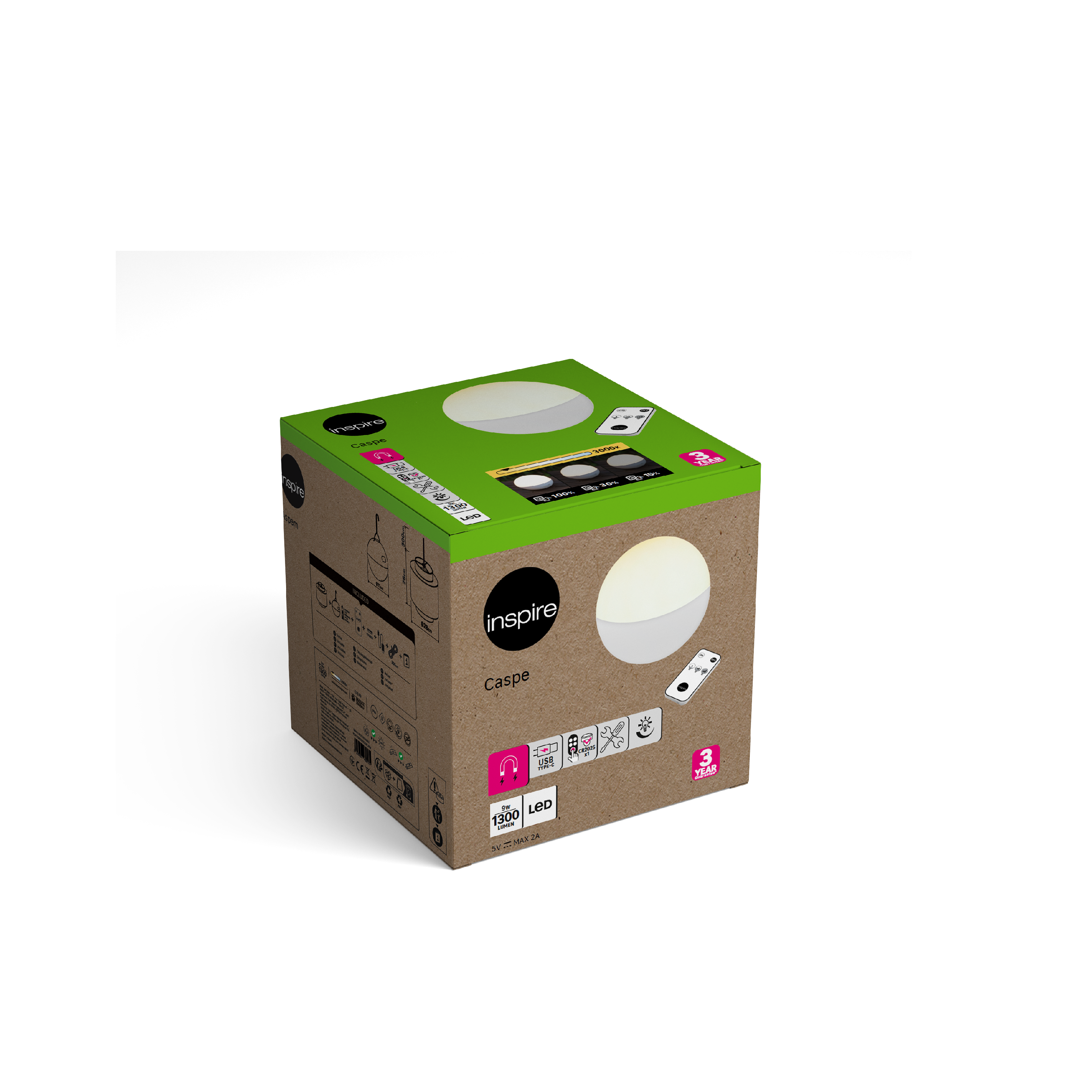 Boule lumineuse LED intensité variable lumière chaude, Caspe INSPIRE - 10