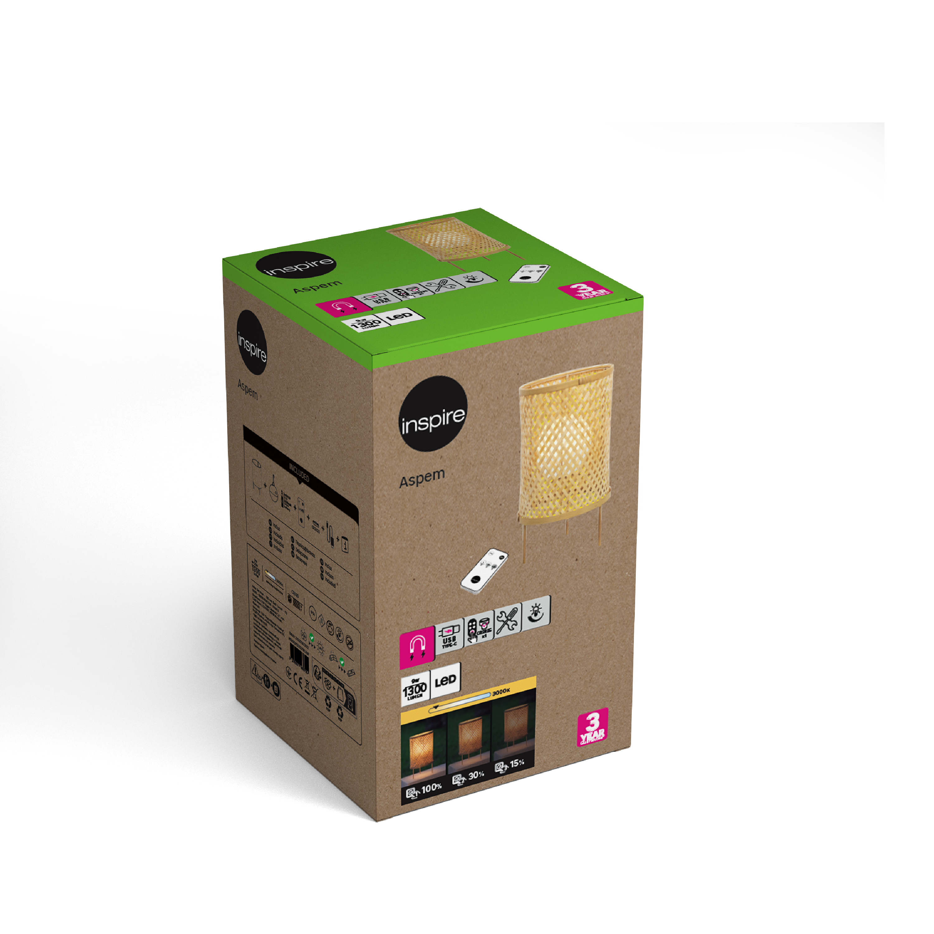 Candeeiro portátil ASPEM USB 900lm IP54 35CM Inspire - 8