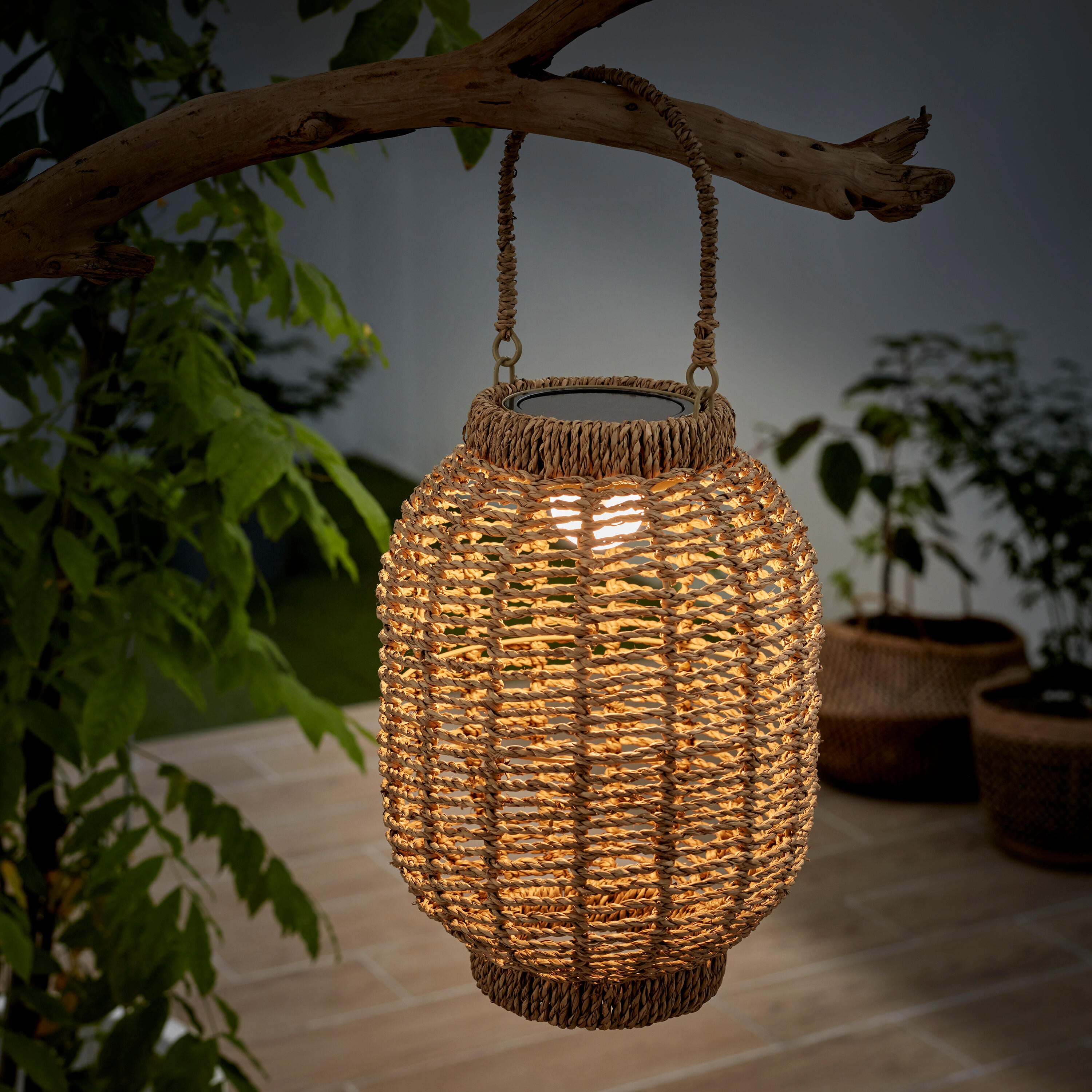 Lampada solare decorativa Opalla, in bambù, luce bianco naturaledimmerabile INSPIRE - 5