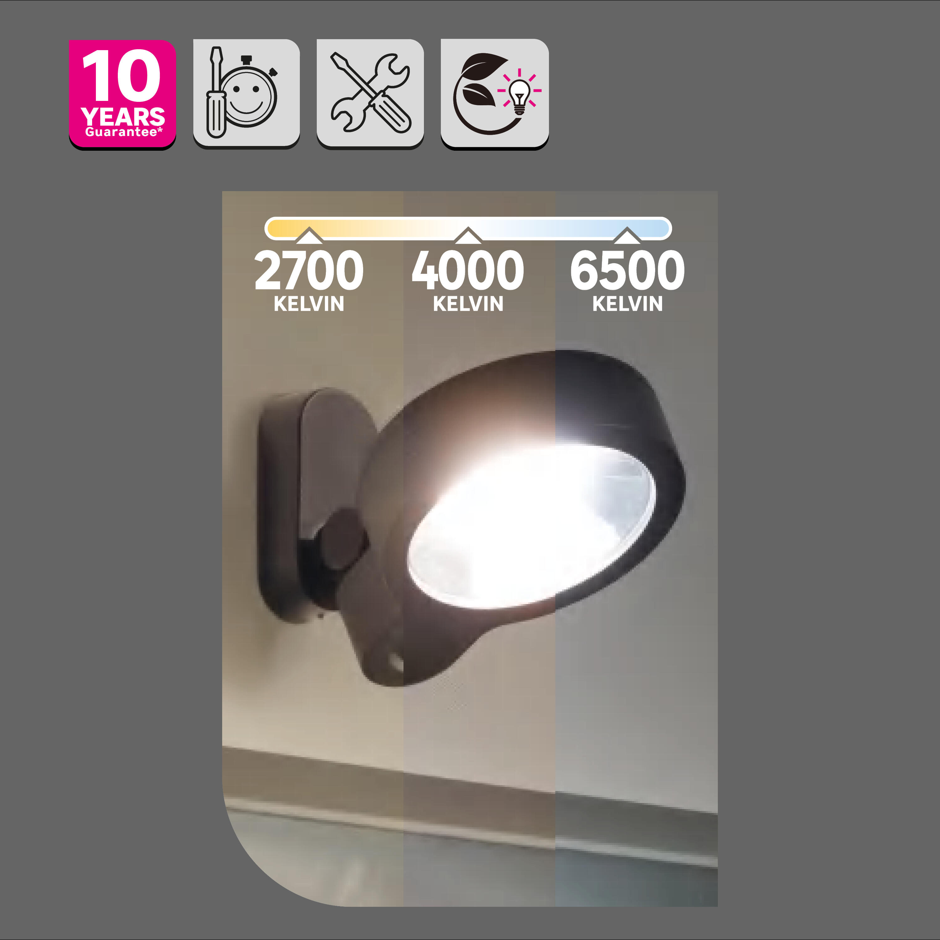 Projecteur extérieur LED, 4800 Lm noir Foggy INSPIRE - 4