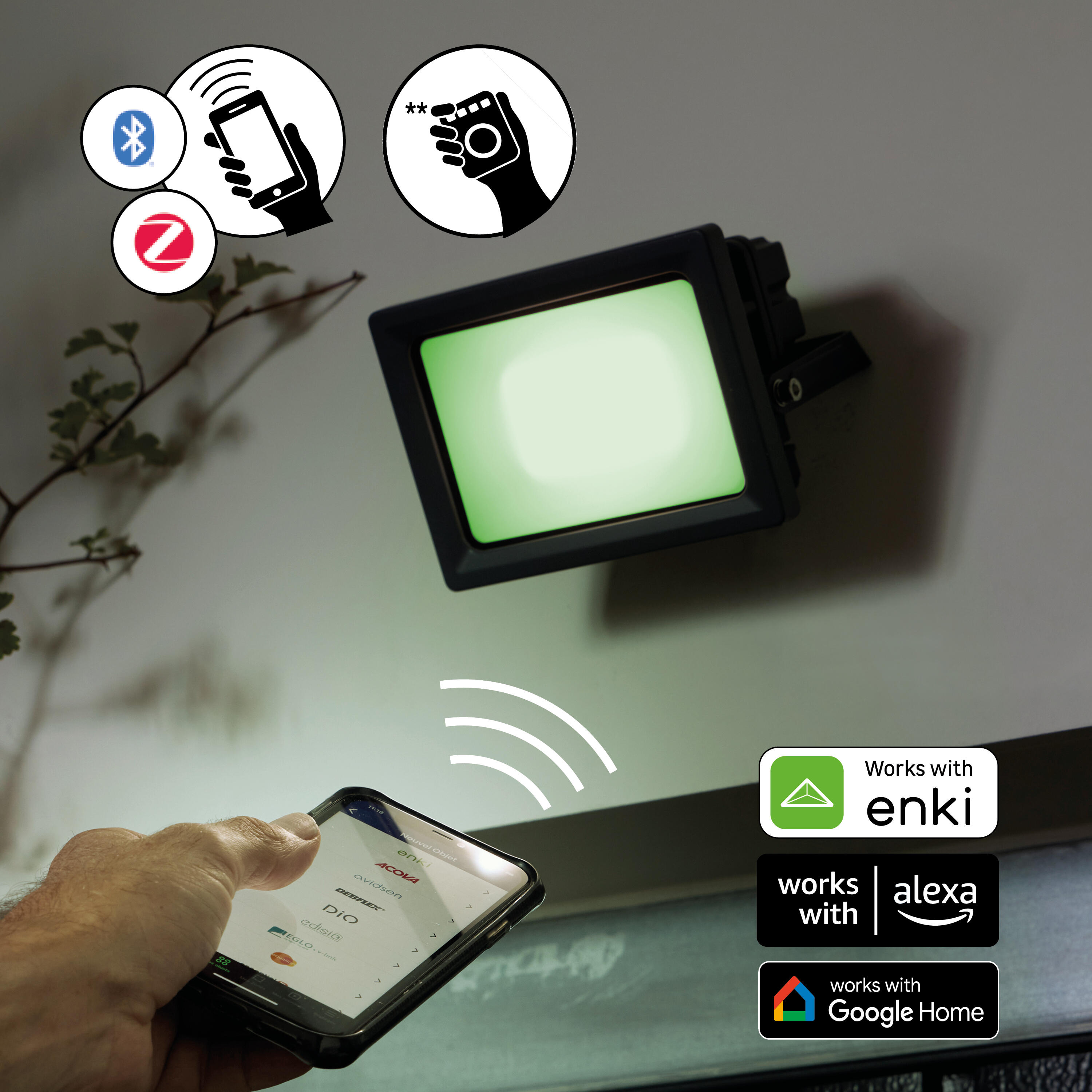 Naświetlacz zewnętrzny Enki z czujnikiem IP65 LED Inspire - 24