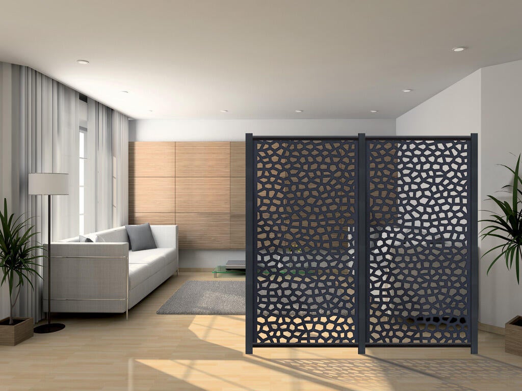 Pannello di recinzione in PVC grigio MOSAIC L 100 x H 200 cm, spessore 5 mm - 8