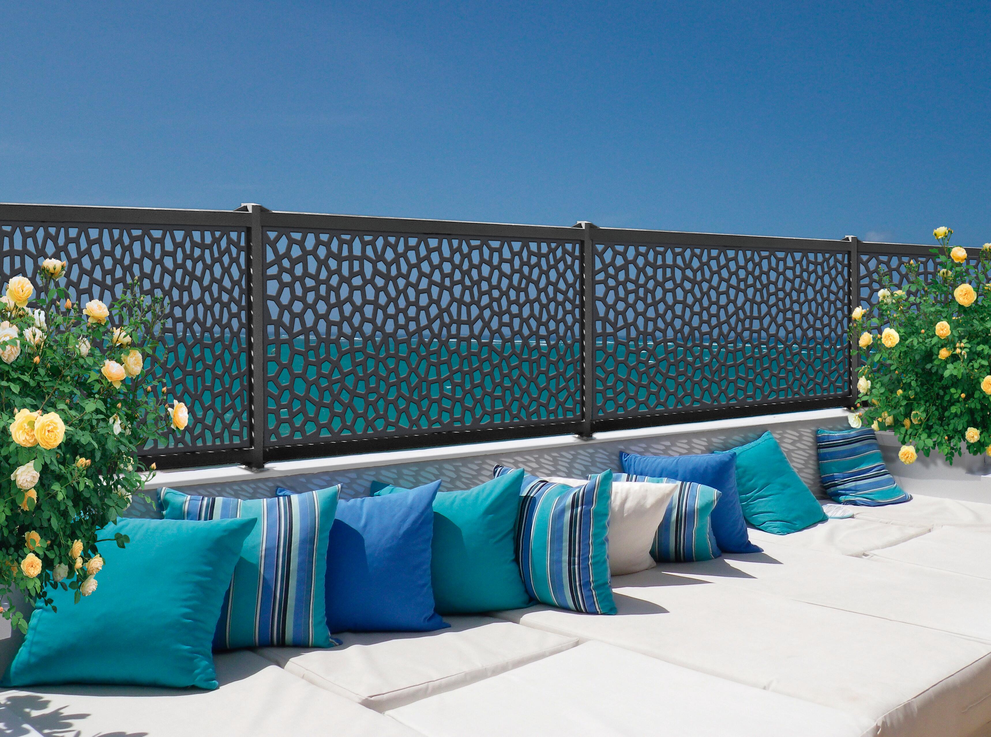 Pannello di recinzione in PVC grigio MOSAIC L 100 x H 200 cm, spessore 5 mm - 7