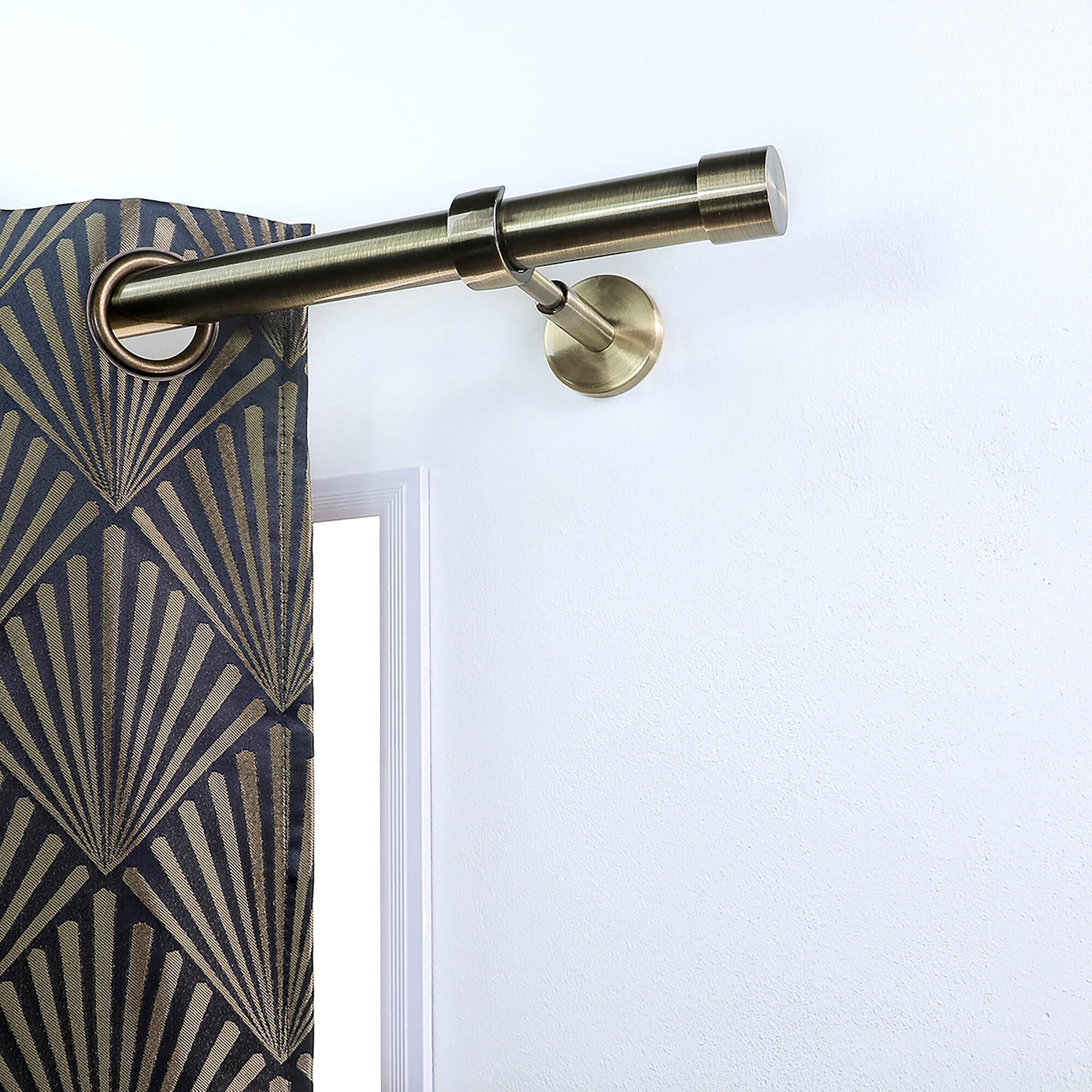 2 Terminales para barra de cortina Tapón Glamour MOBOIS acero bronce para barra diámetro 28 mm - 2