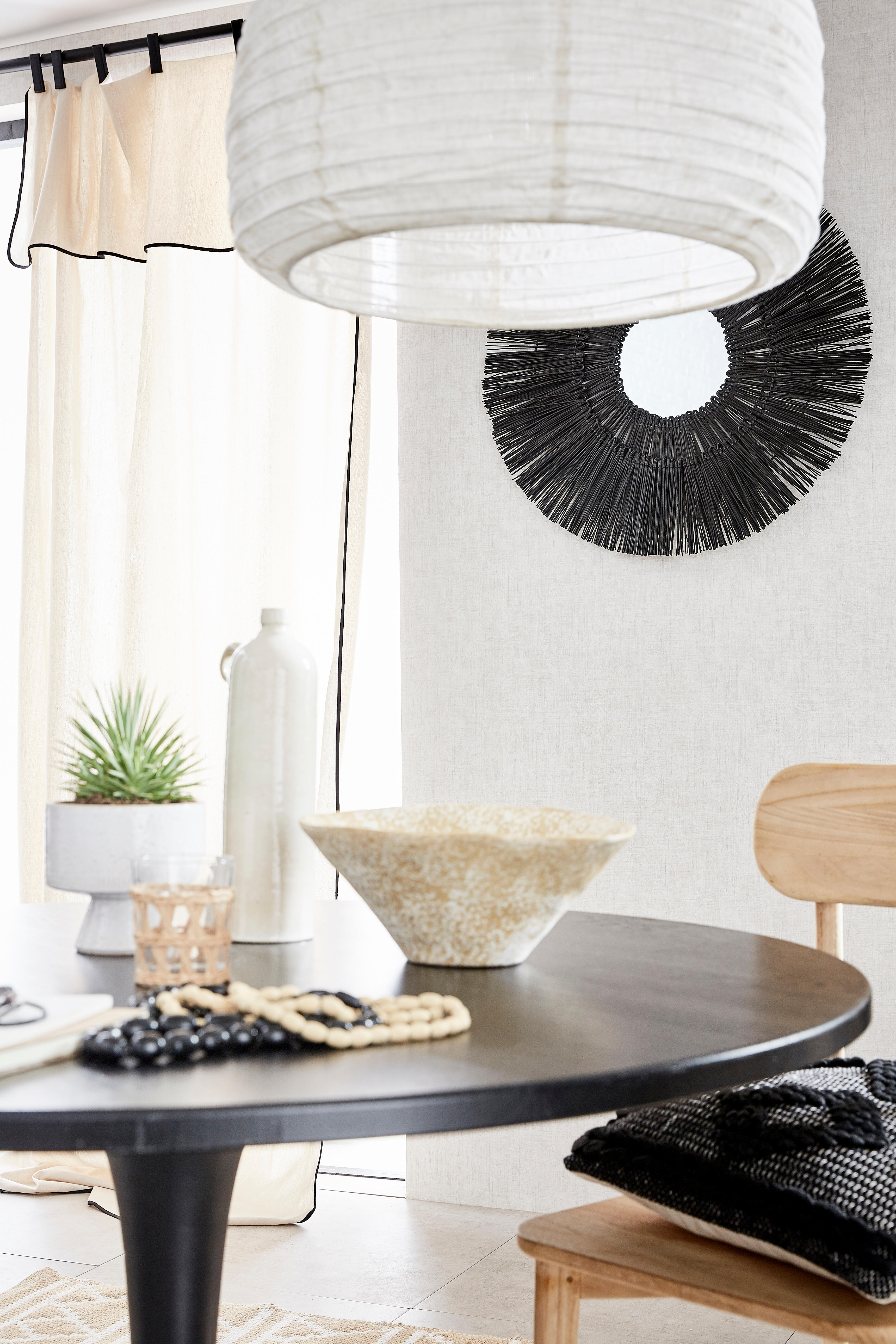 Rideau tamisant, Klervie, noir / beige H.260 x l.135 cm - 3