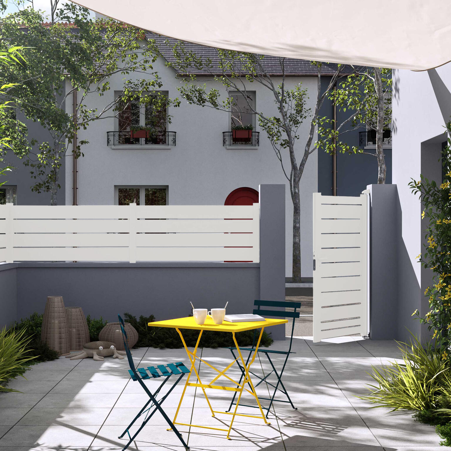 Lama de aluminio para valla o panel klos-up blanca 9x145 cm