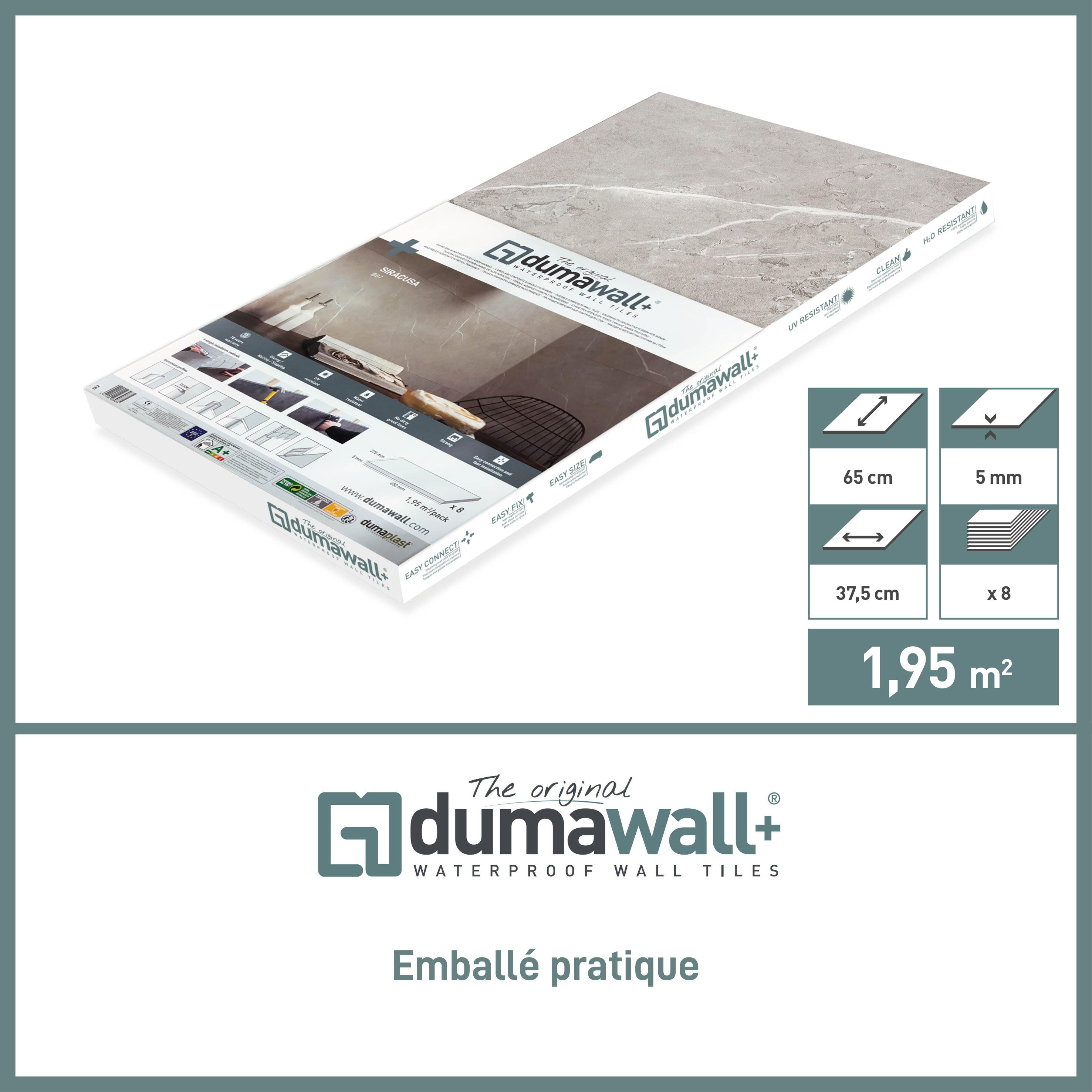 Dalle murale PVC gris lisse Washington DUMAWALL, L.65 x l.37.5 cm, Ep.5 mm - 14