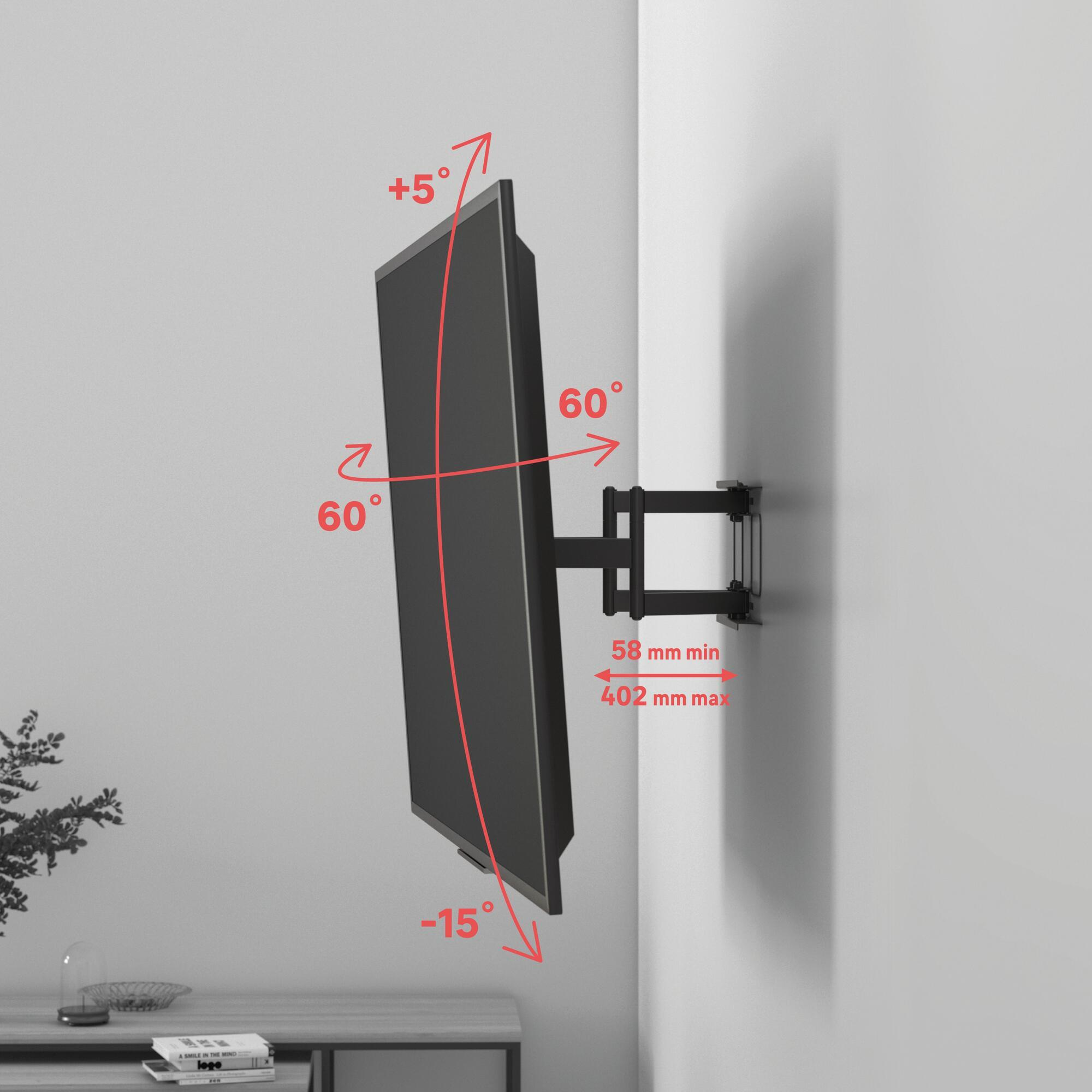 Support mural TV orientable déporté 80'max, charge maximale 50 kg, LEXMAN - 2