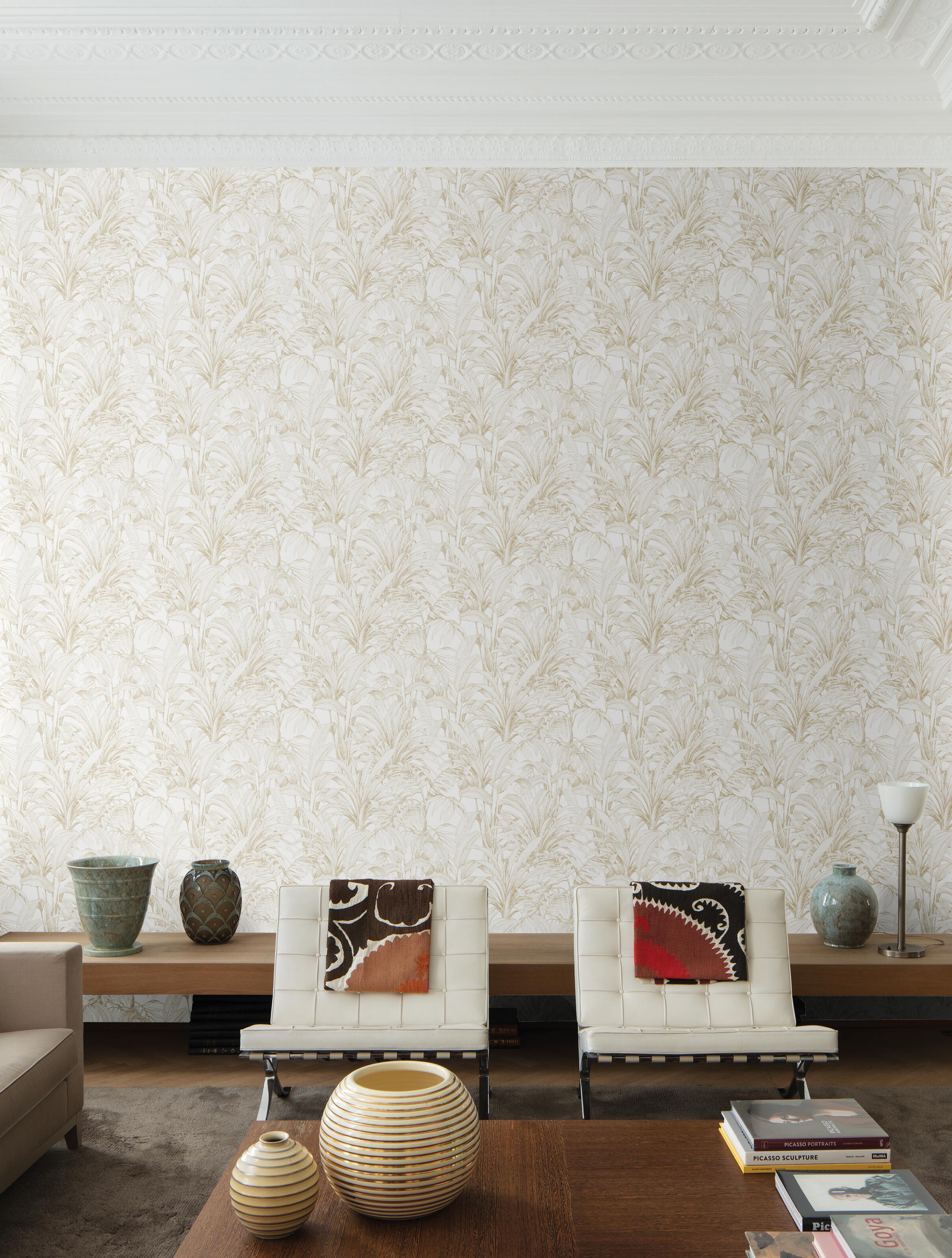 Papel de parede Folhas de Palmeira bege - 9