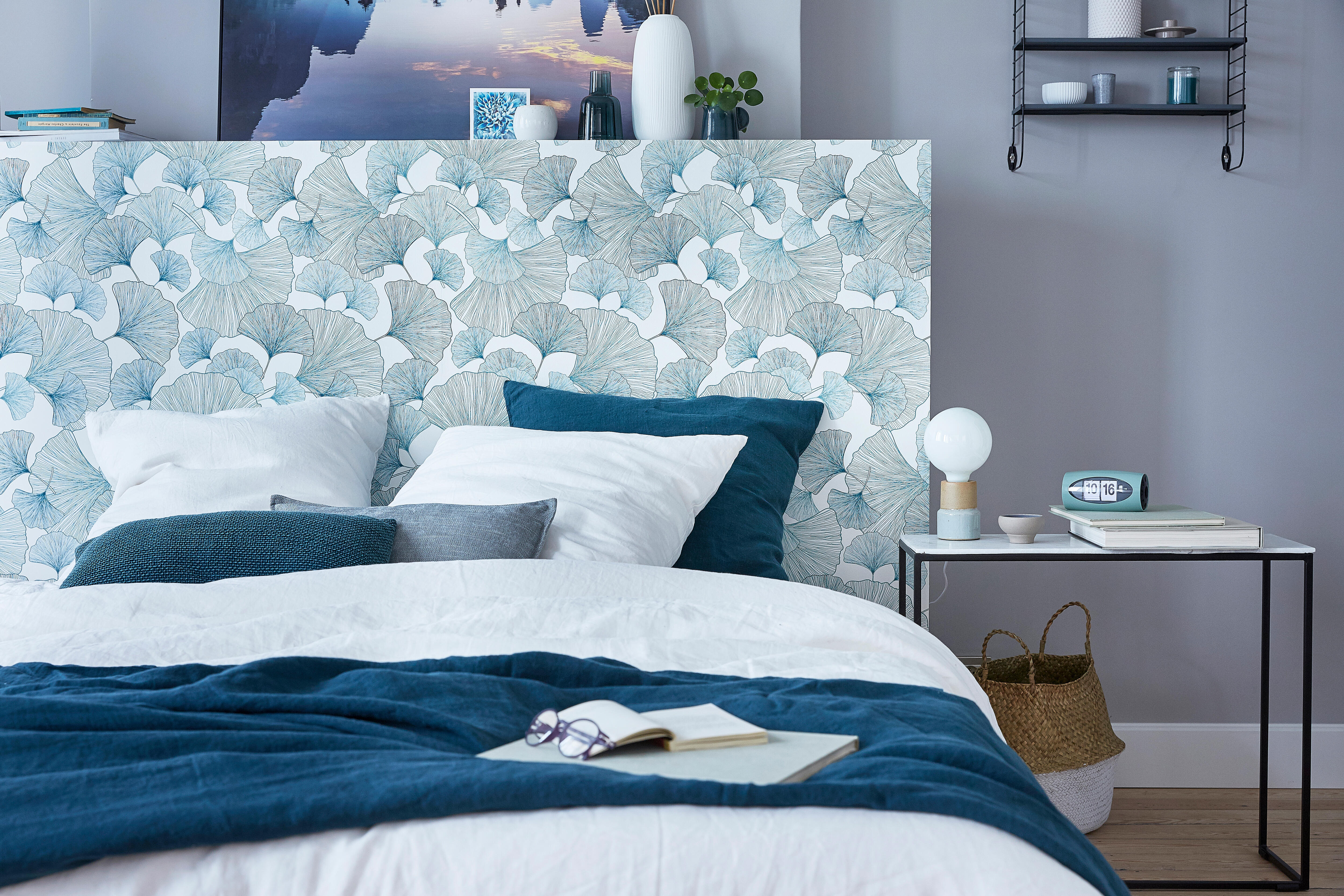 Papier peint vinyle sur intissé Motif gingko vert - 3