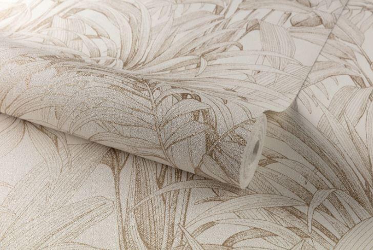 Papel de parede Folhas de Palmeira bege - 7