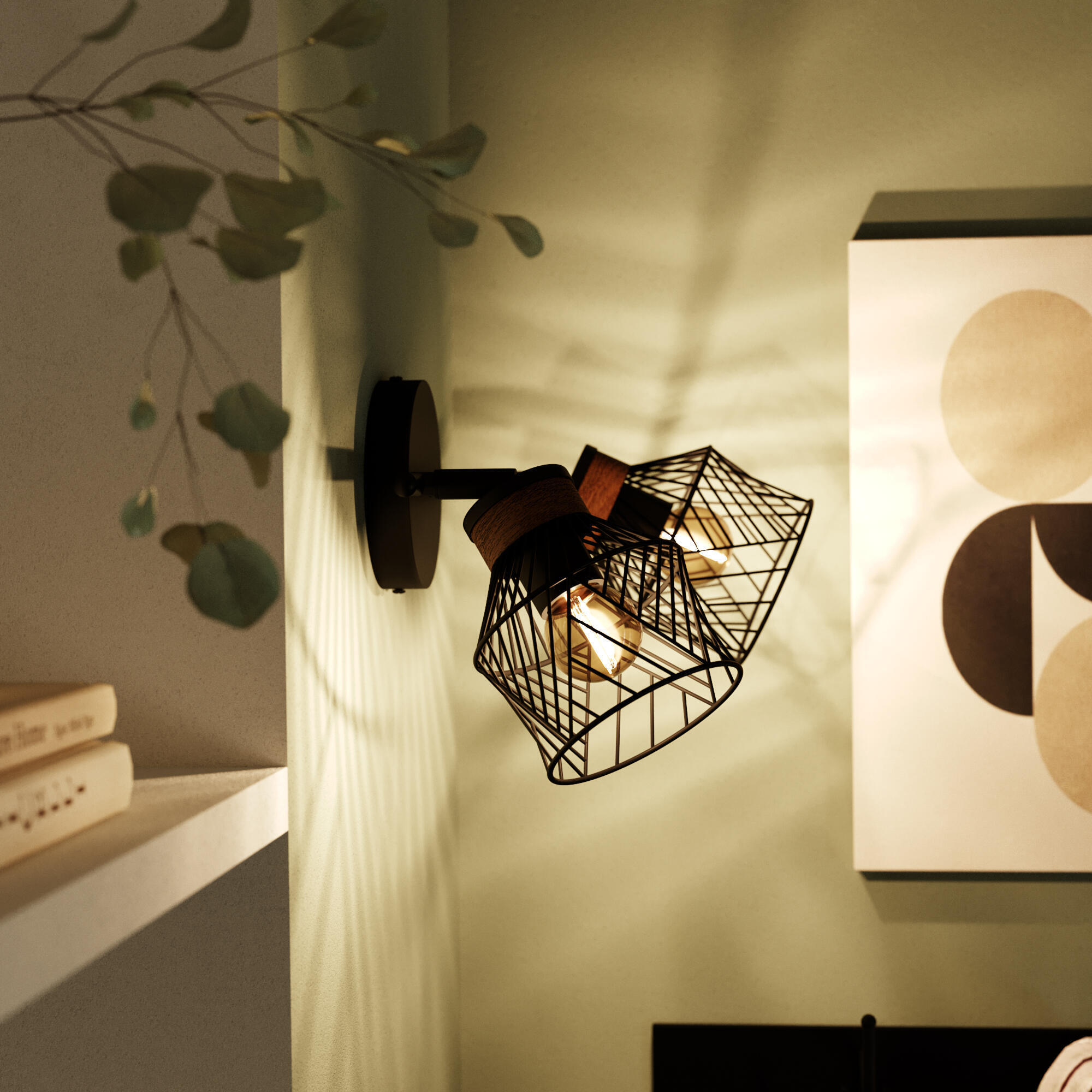 Candeeiro de parede Kanel 2 led metal preto Inspire - 18