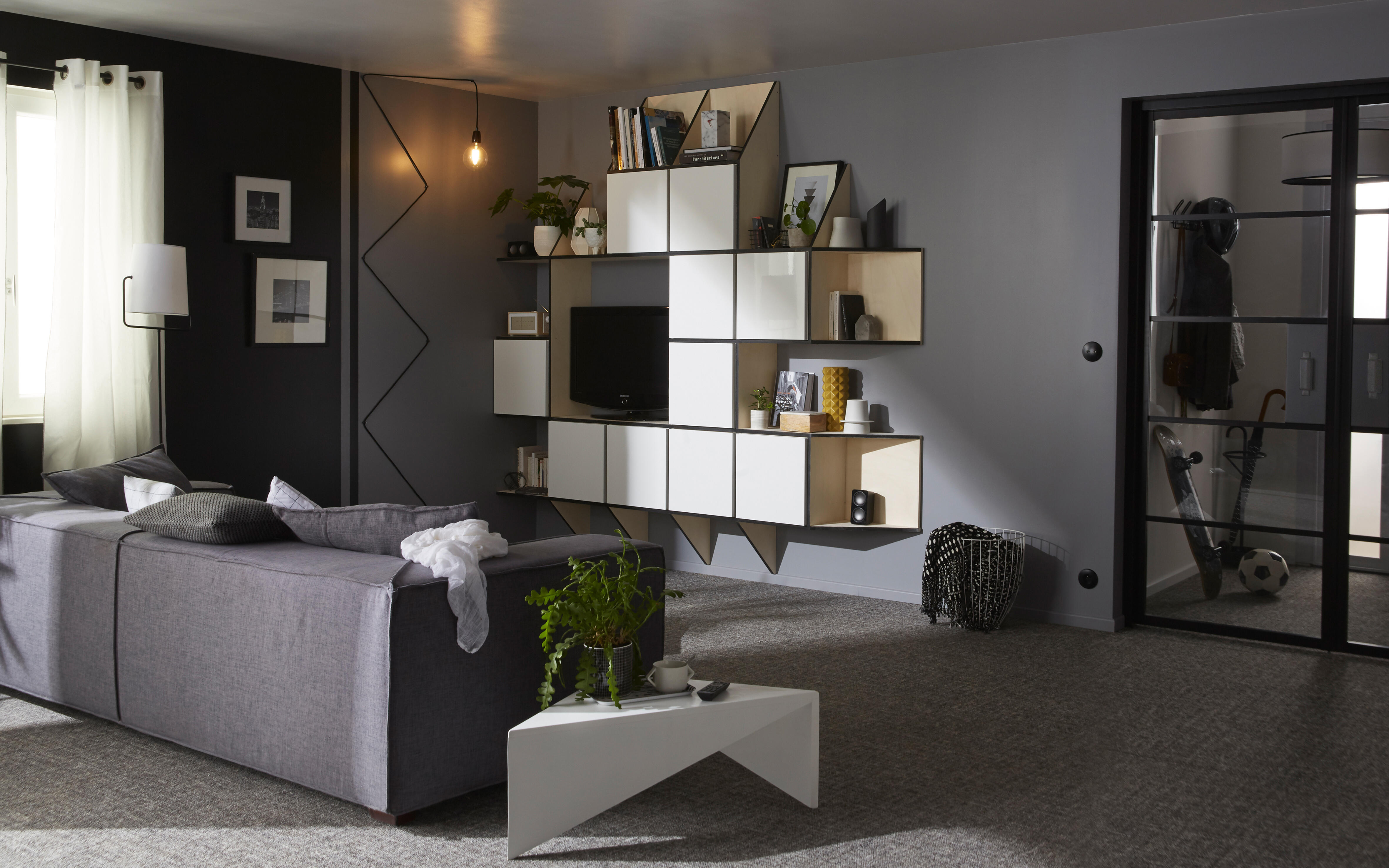 Dalle moquette bouclée Craft 97 - 50x50 anthracite L.50 x l.50 cm - 2