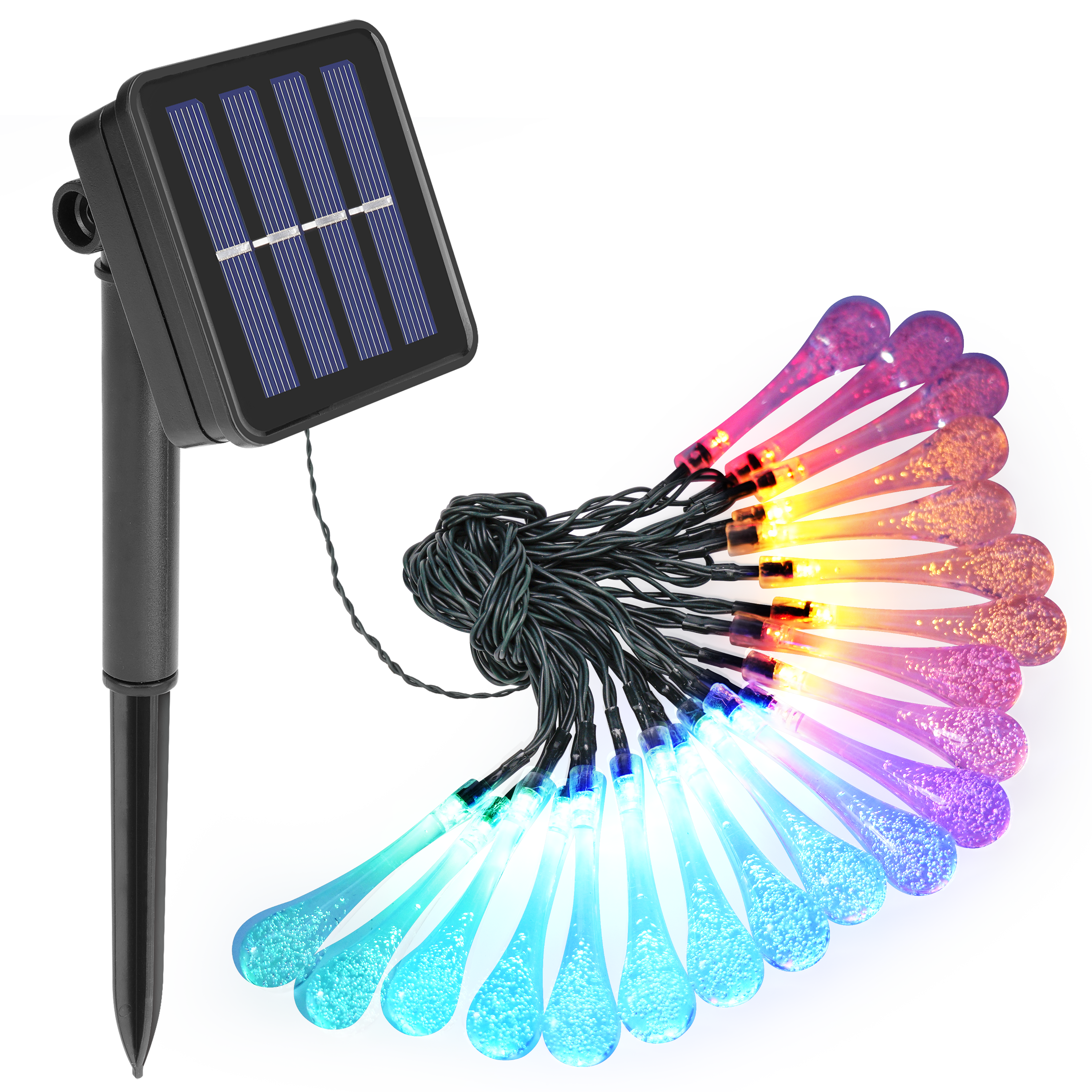 Guirnalda solar exterior LED 20 luces multicolor con sensor crepuscular INSPIRE Muxia IP44 y 8h aprox. con carga llena - 3