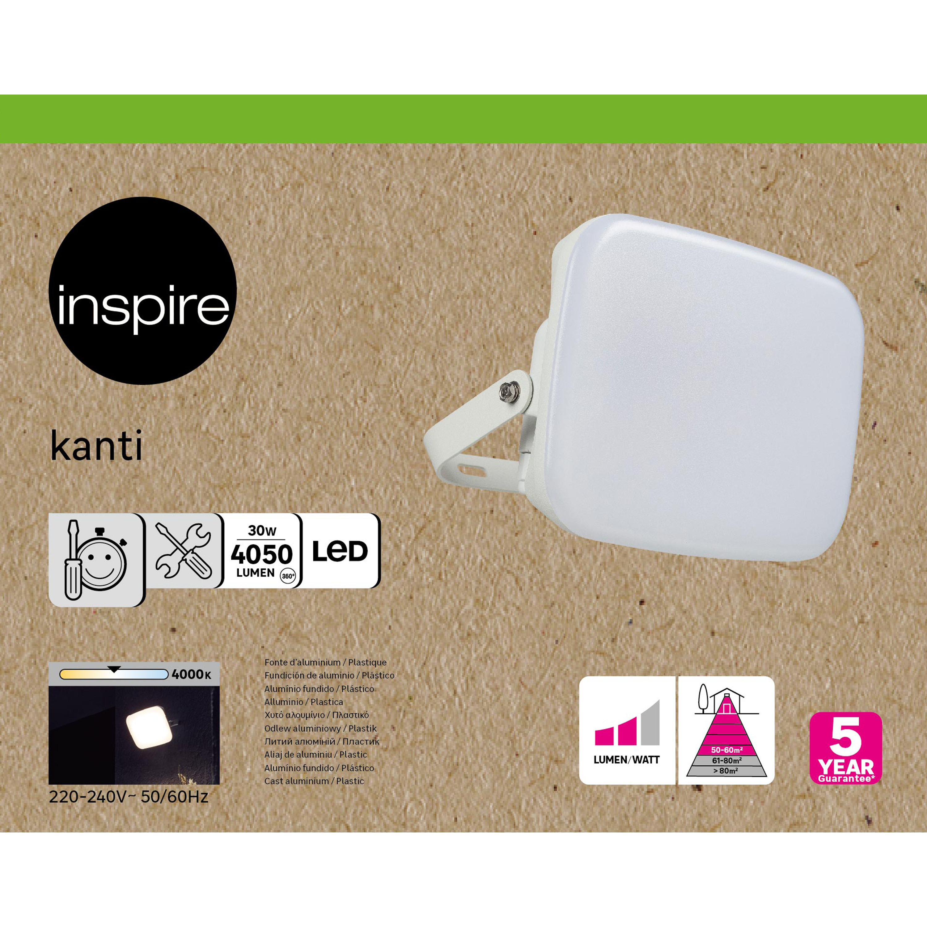 Projecteur extérieur LED, 4050 Lm blanc Kanti INSPIRE - 3