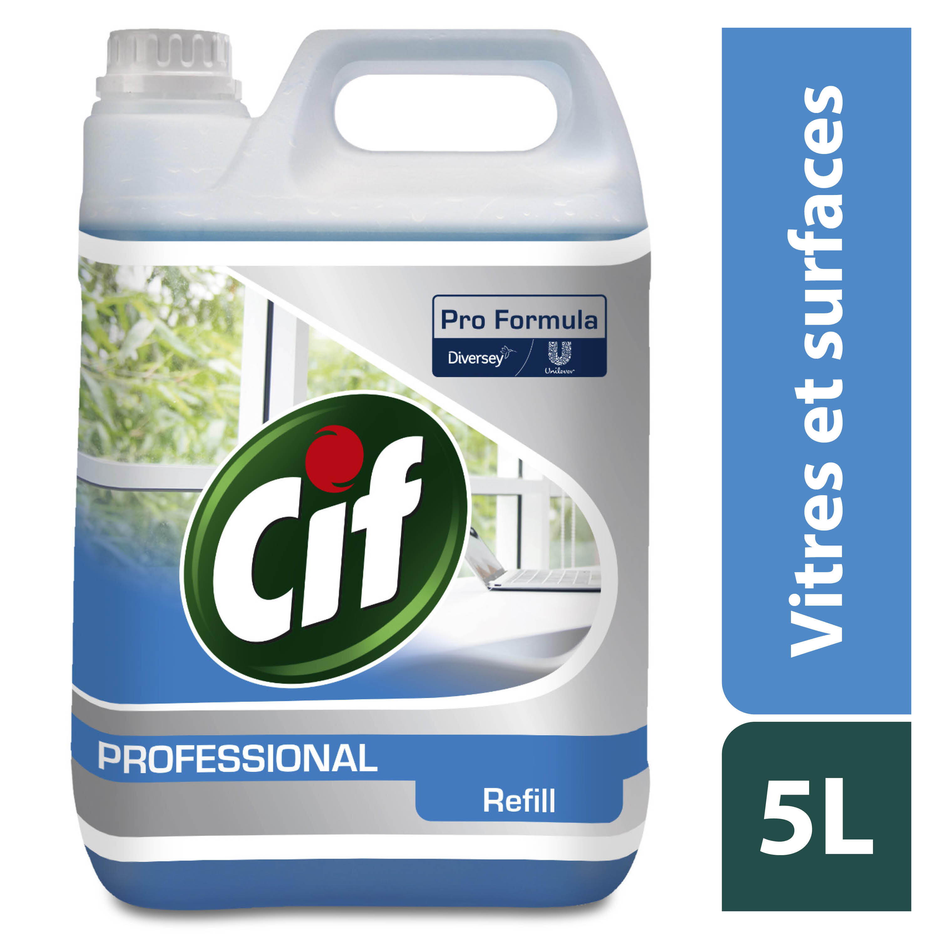 Nettoyant vitre CIF PRO FORMULA Vitres et surfaces professionnel, 5L - 3