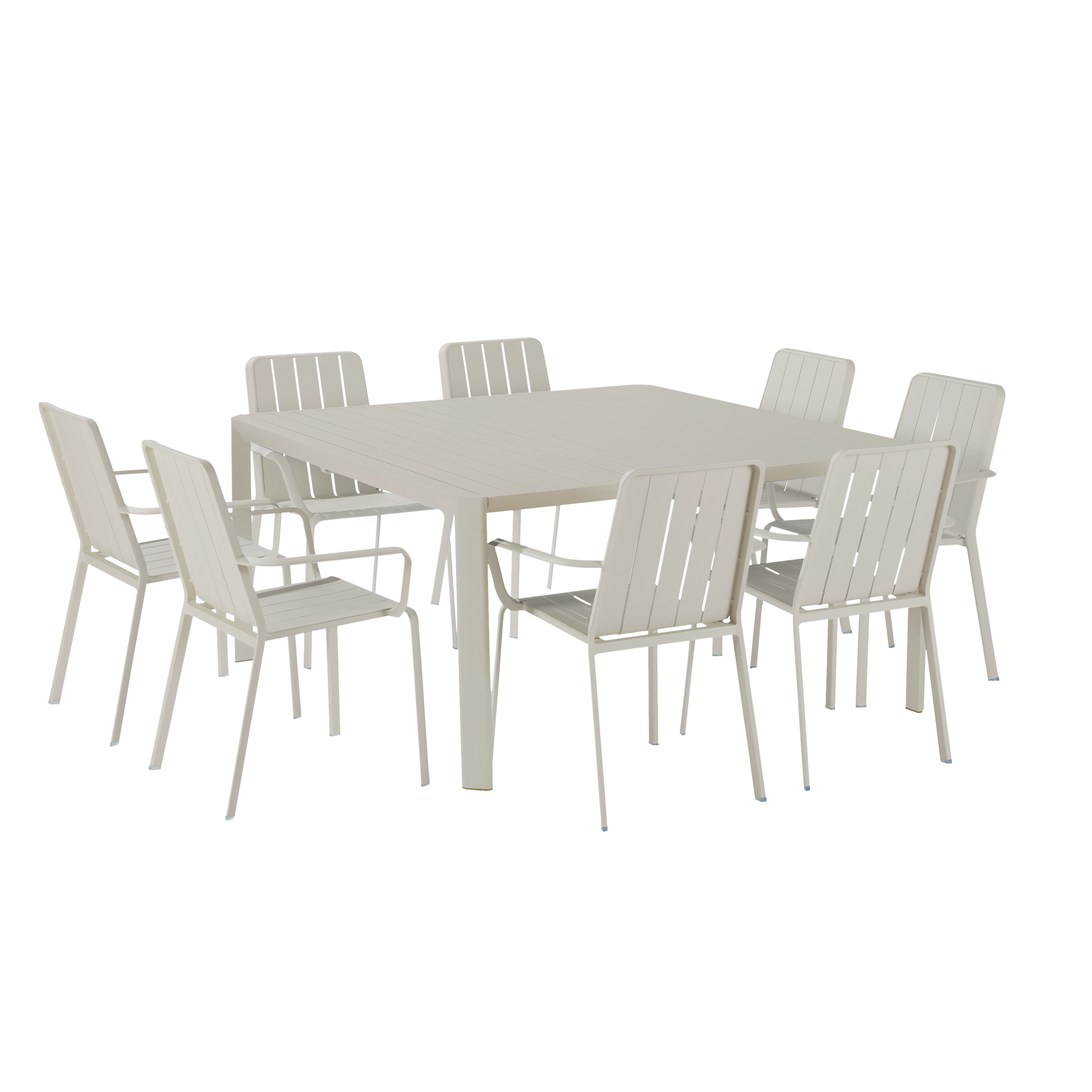 Table de jardin extensible en aluminium beige Idaho NATERIAL 8 personnes - 8