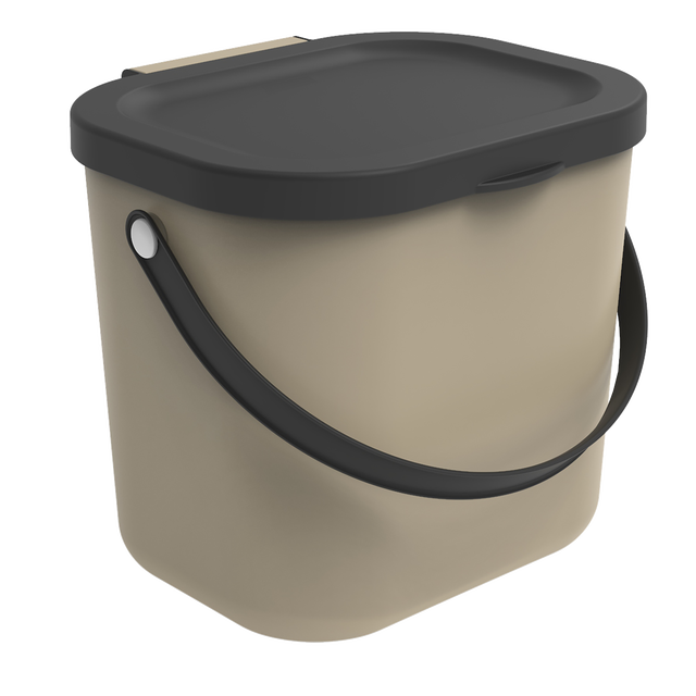 Poubelle compost de cuisine 6L DELINIA Trendy taupe, gris