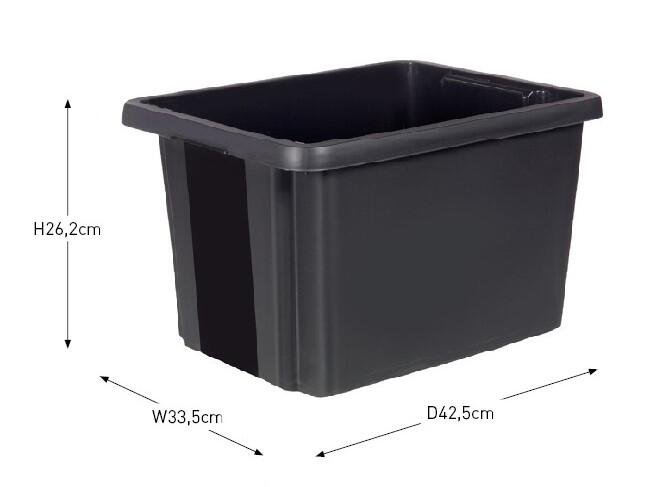 Caixa de arrumação PLÁSTICA PRETA 26X43X34CM - 10
