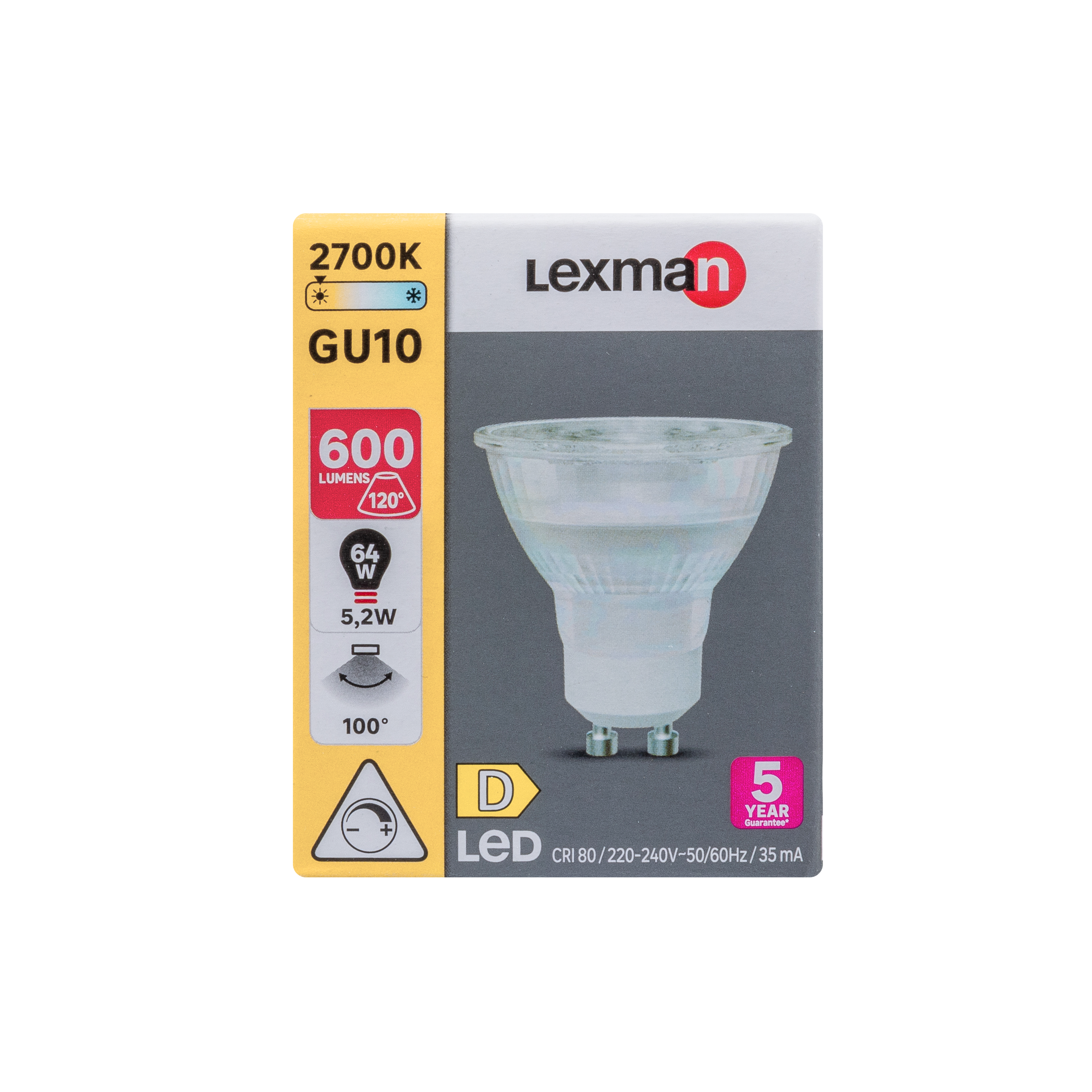 Lâmpada led decorativa GU10 dimável 600 lm 2700K - 6
