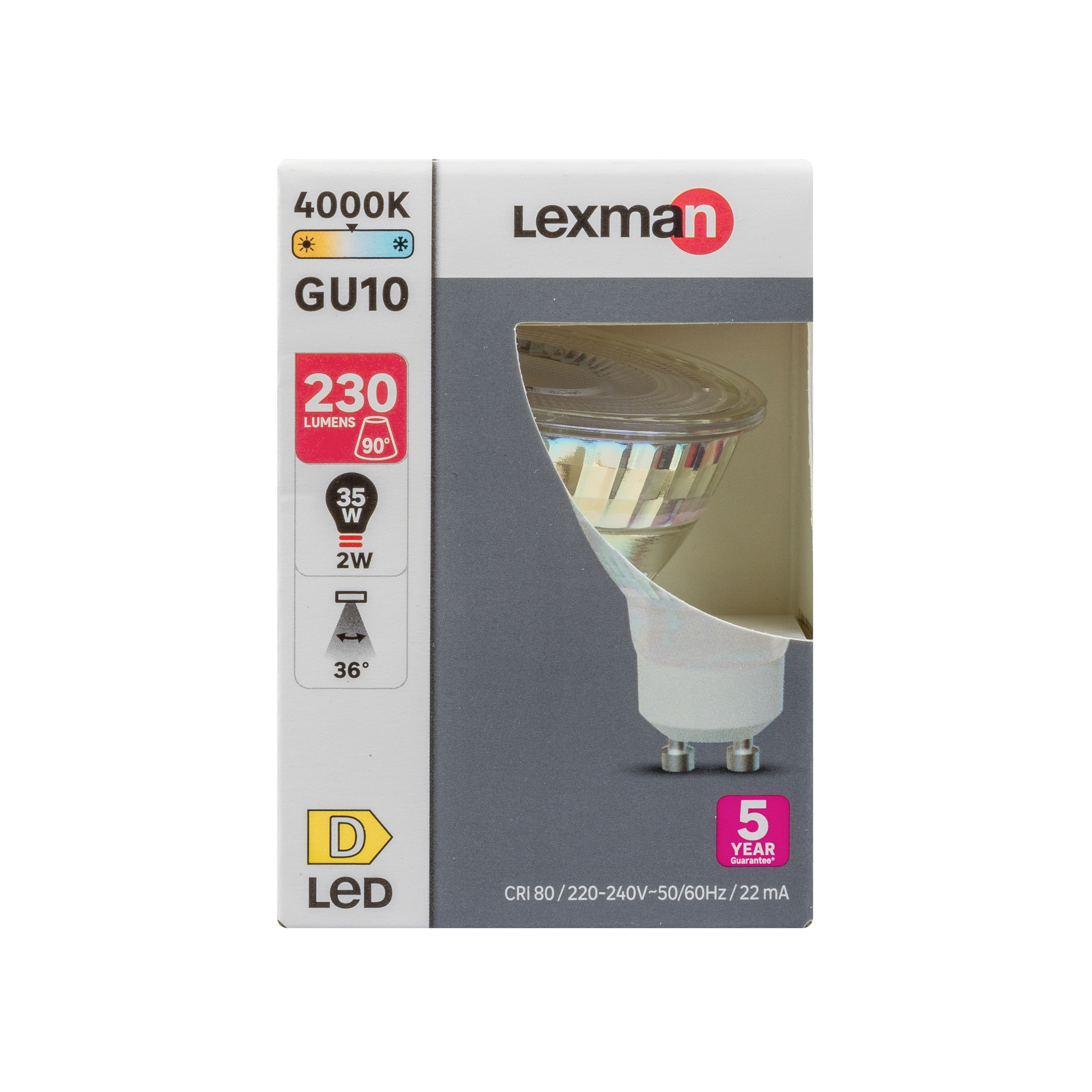 Lâmpada led LEXMAN gu10 230lm 2kw luz branco neutro - 8