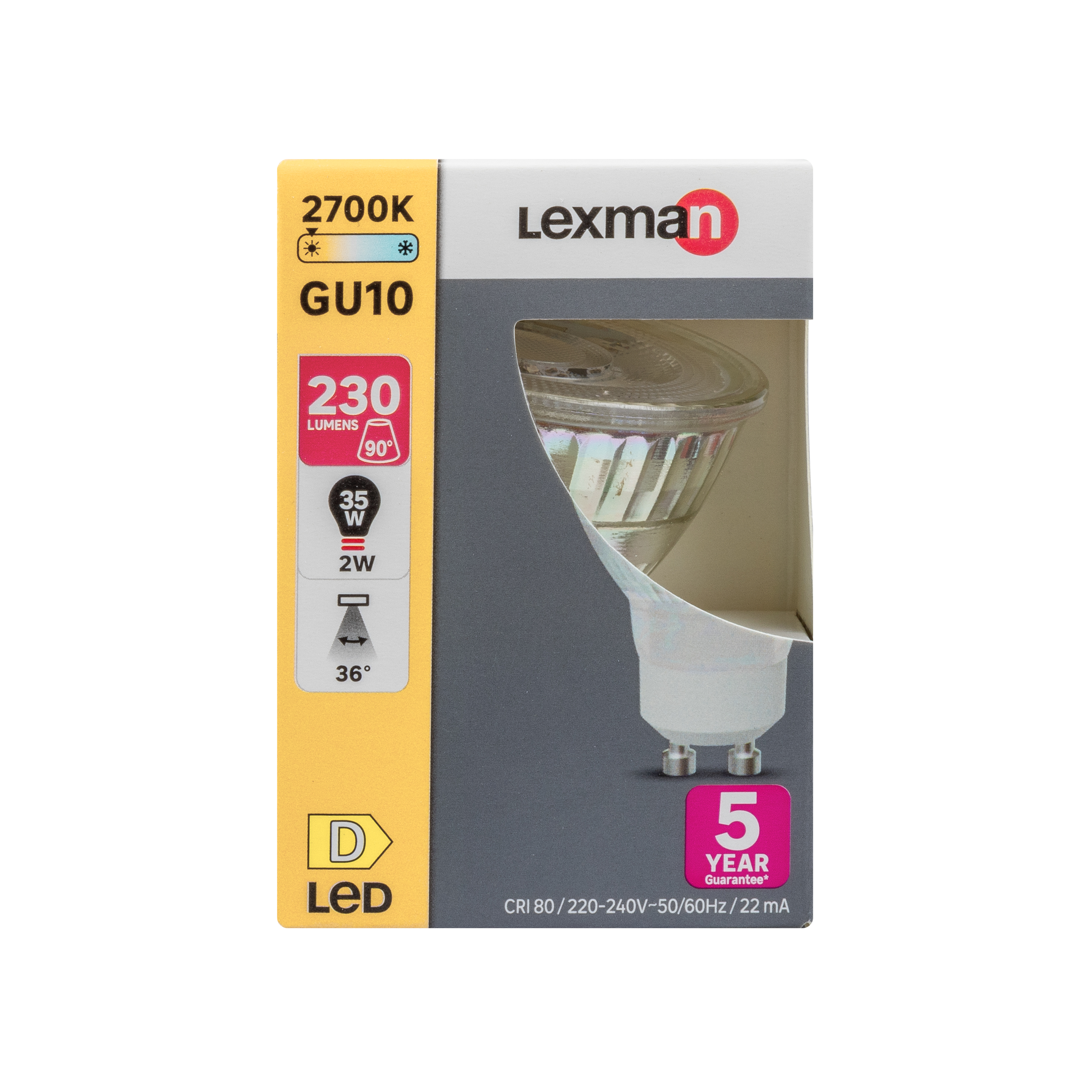 Lâmpada LED GU10 230LM branco vidro Lexman - 7
