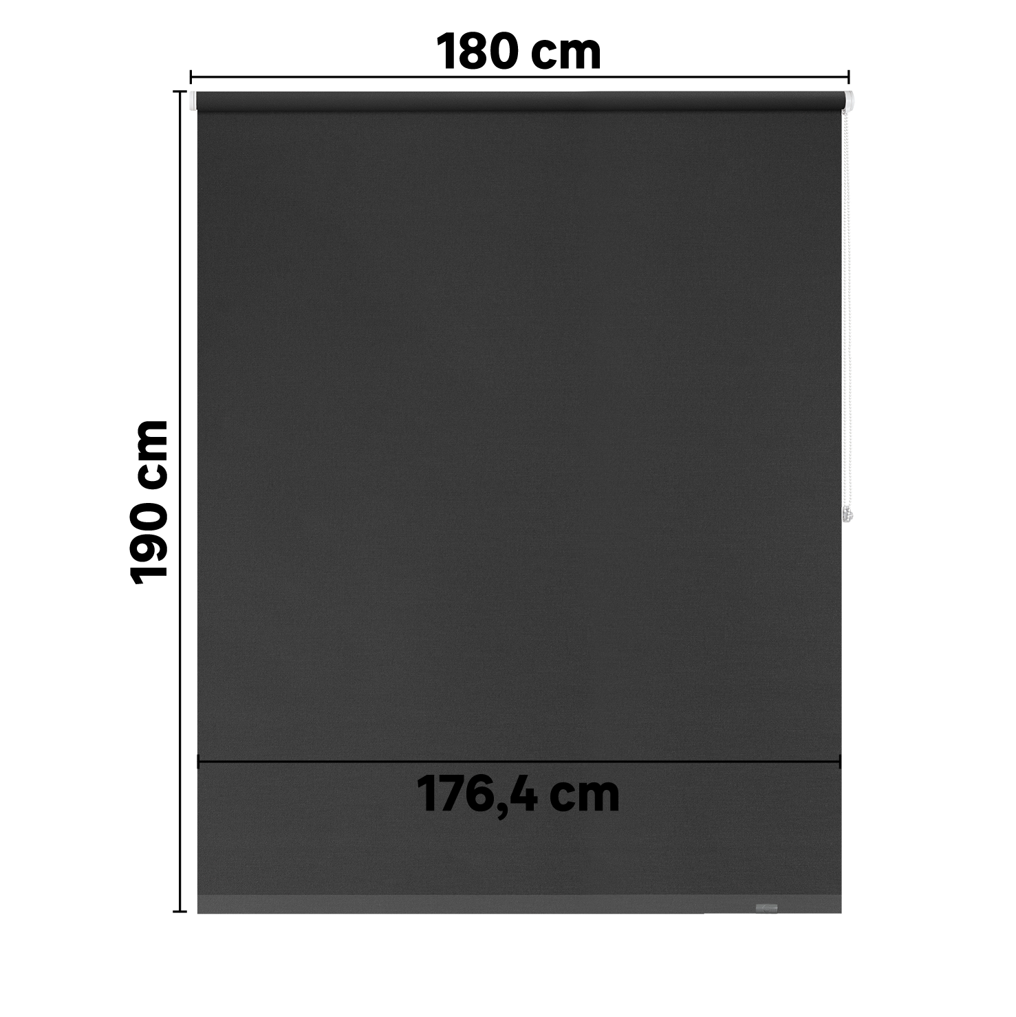 Estor enrollable opaco  con cadena Mambo poliéster liso gris moon INSPIRE de 180x190cm - 2