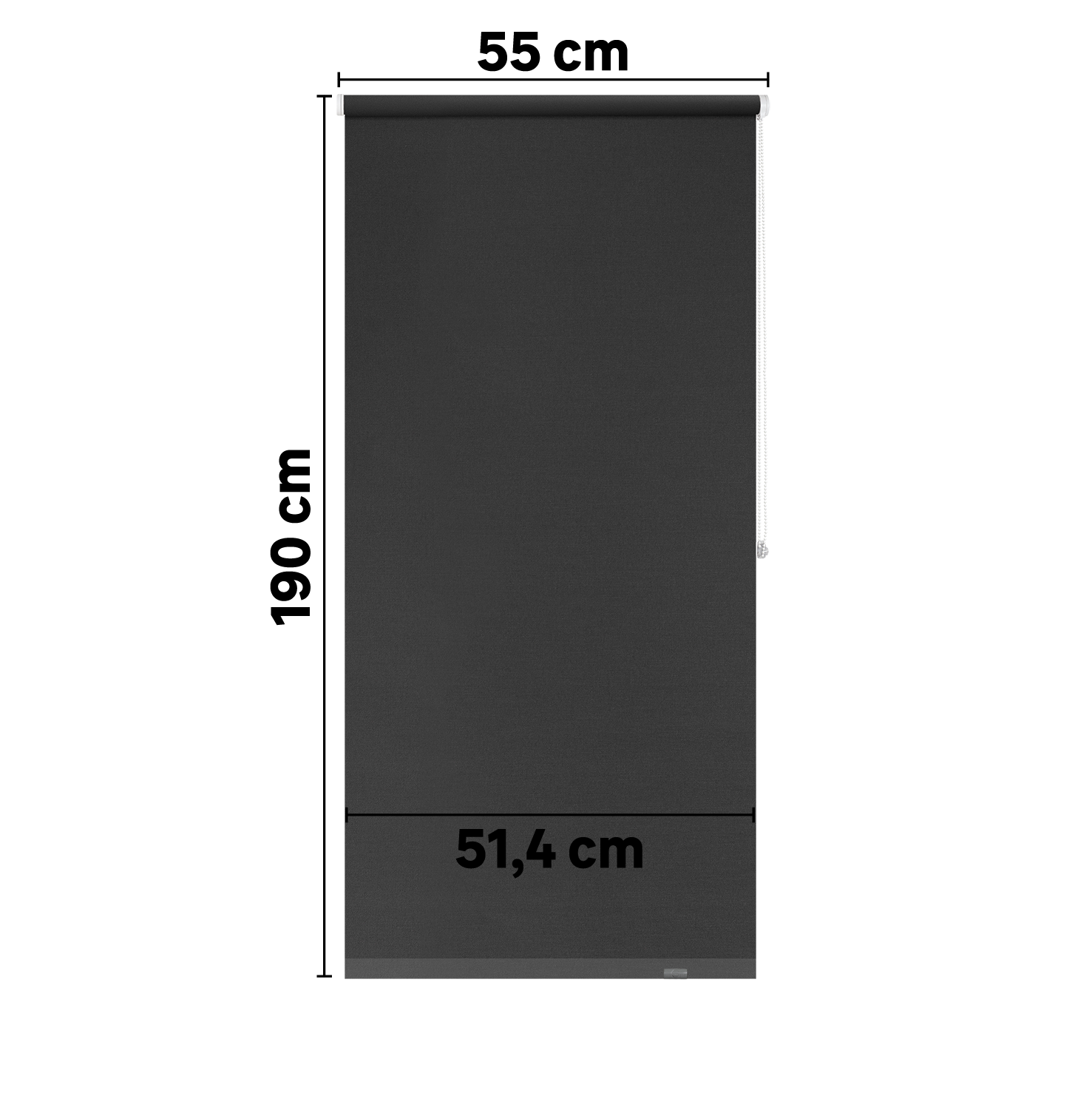 Estor enrollable opaco  con cadena Mambo poliéster liso gris moon INSPIRE de 55x190cm. Instalación sin taladrar - 2