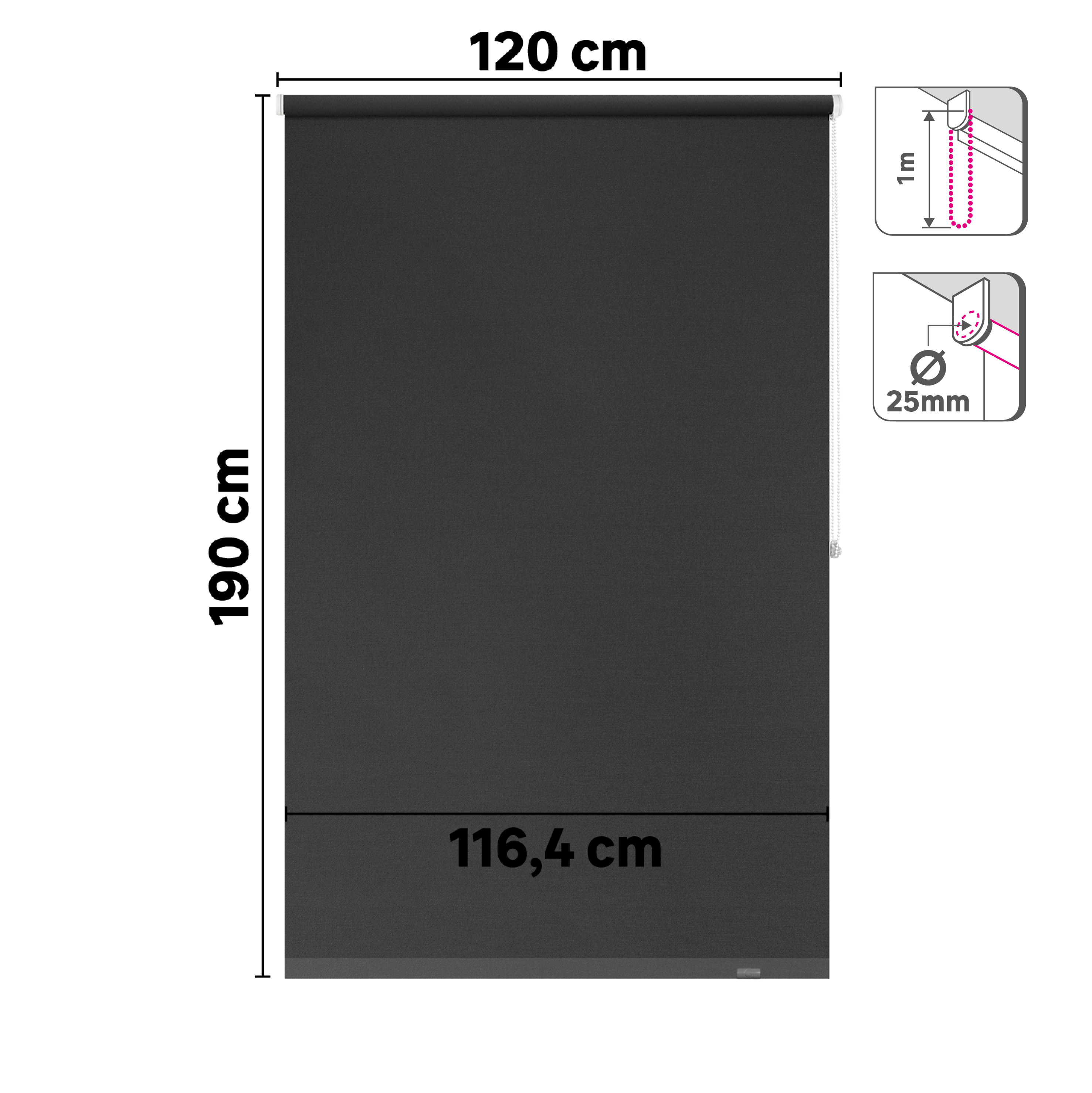 Estore de rolo blackout Mambo 120x190 cm mambo cinza Inspire - 6