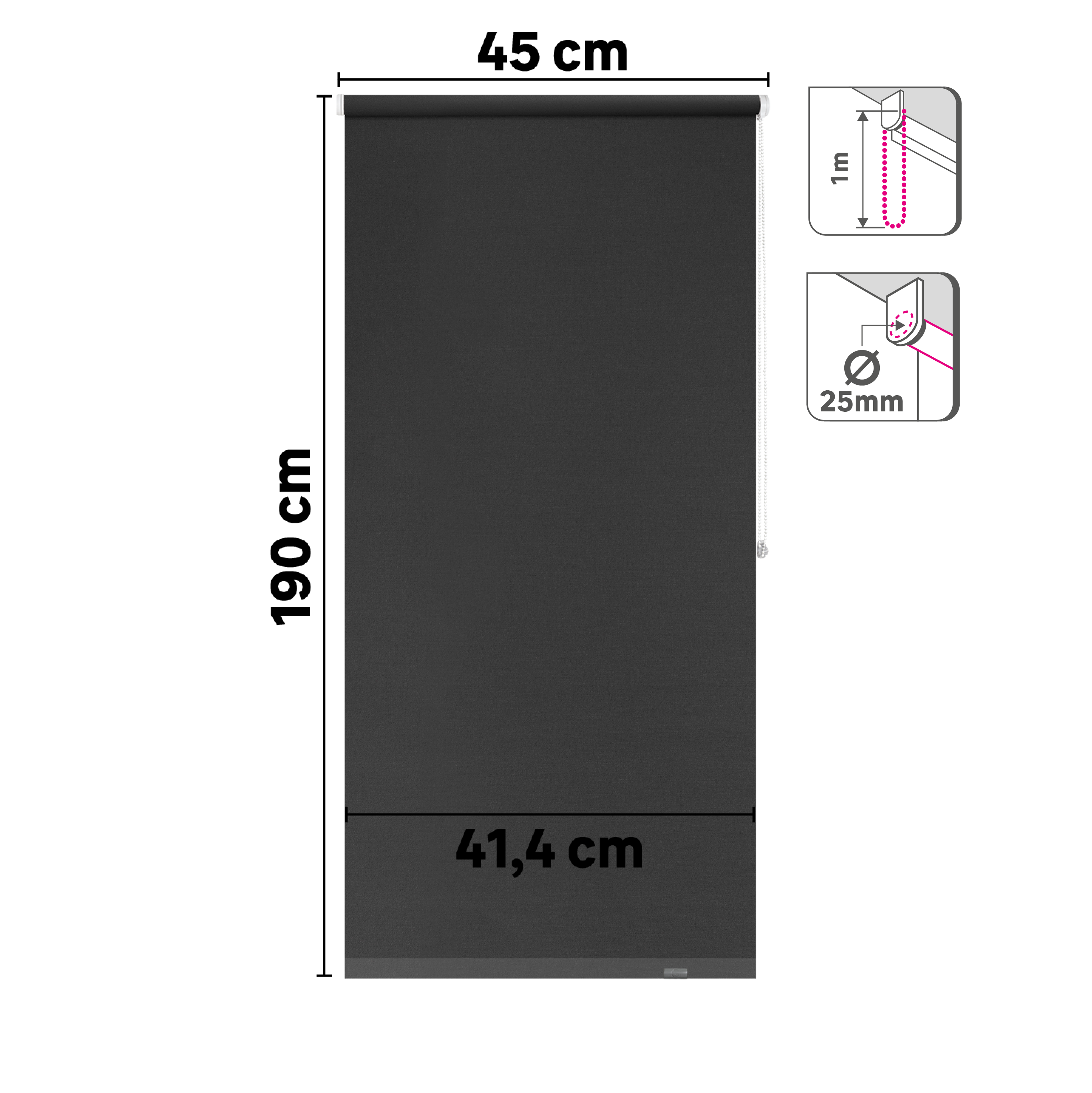 Estore de rolo blackout 45 x 190 cm mambo cinza Inspire - 7