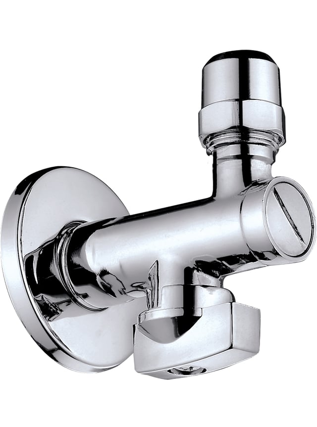 Valvola a squadra in ottone argento cromato M1/2