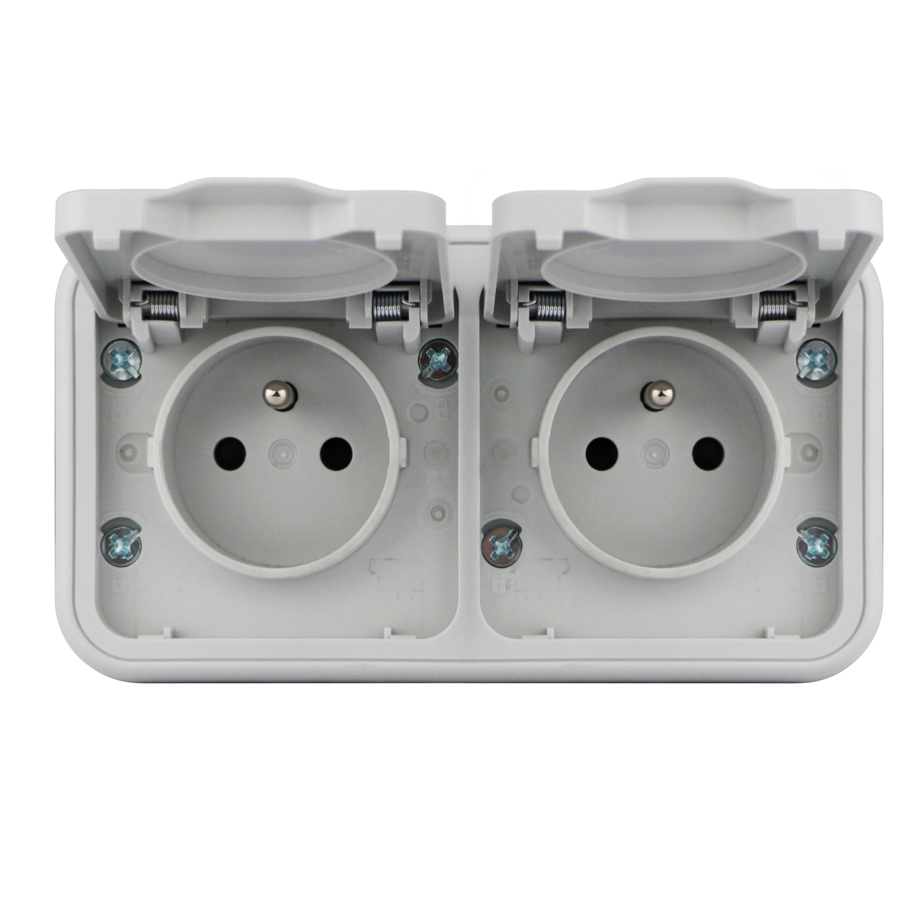 Double prise avec terre étanche complet Trail, LEXMAN gris - 5