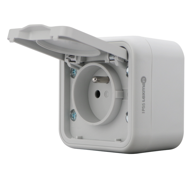 Prise avec terre étanche complet Trail, LEXMAN gris